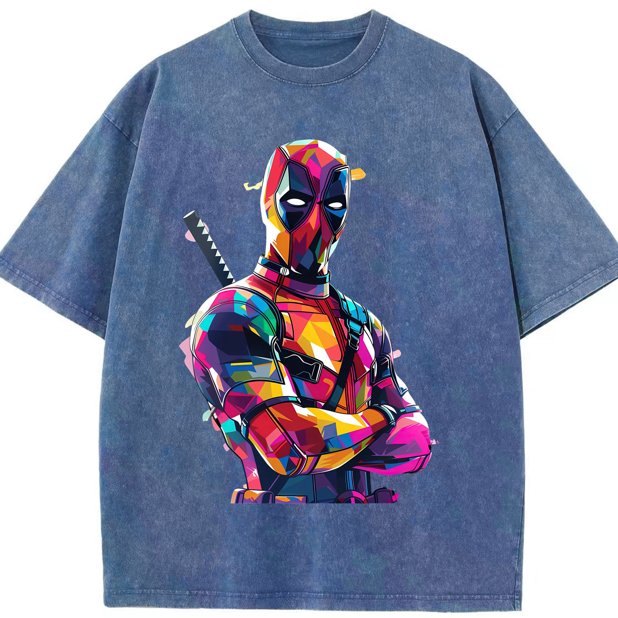 （画像用） Deadpool デッドプール 綿100% ヴィンテージ風 半袖Tシャツ（フロントプリント）