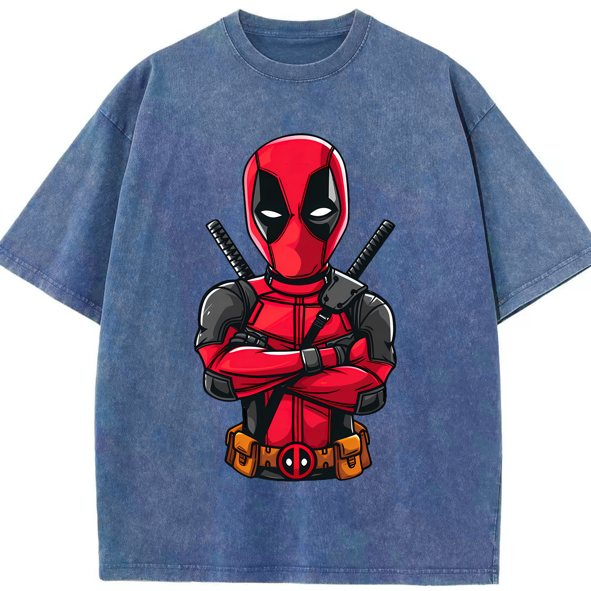 （画像用） Deadpool デッドプール 綿100% ヴィンテージ風 半袖Tシャツ（フロントプリント）