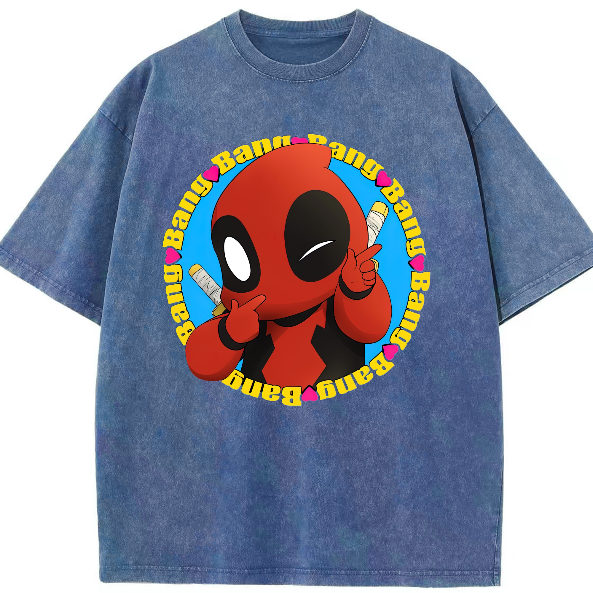 （画像用） Deadpool デッドプール 綿100% ヴィンテージ風 半袖Tシャツ（フロントプリント）