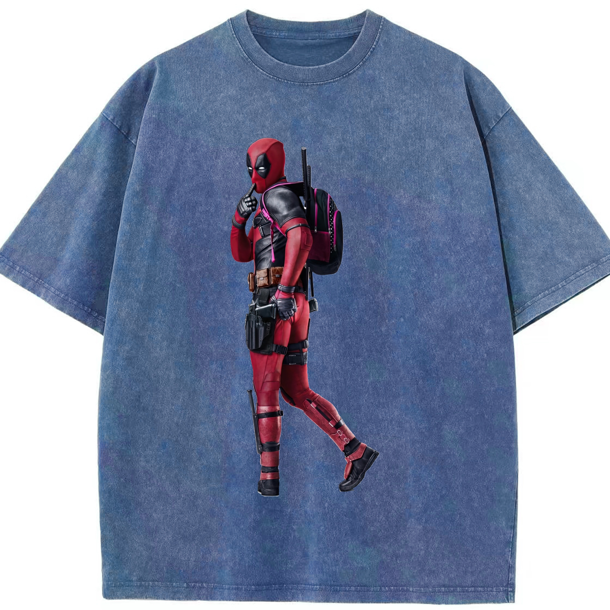 （画像用） Deadpool デッドプール 綿100% ヴィンテージ風 半袖Tシャツ（フロントプリント）