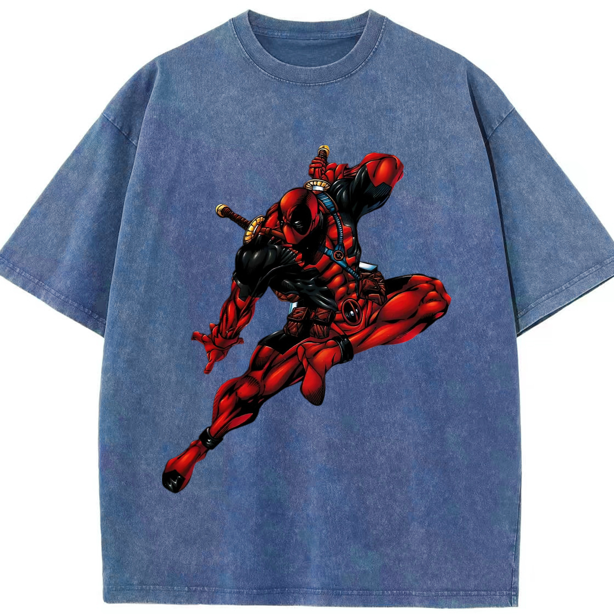 （画像用） Deadpool デッドプール 綿100% ヴィンテージ風 半袖Tシャツ（フロントプリント）
