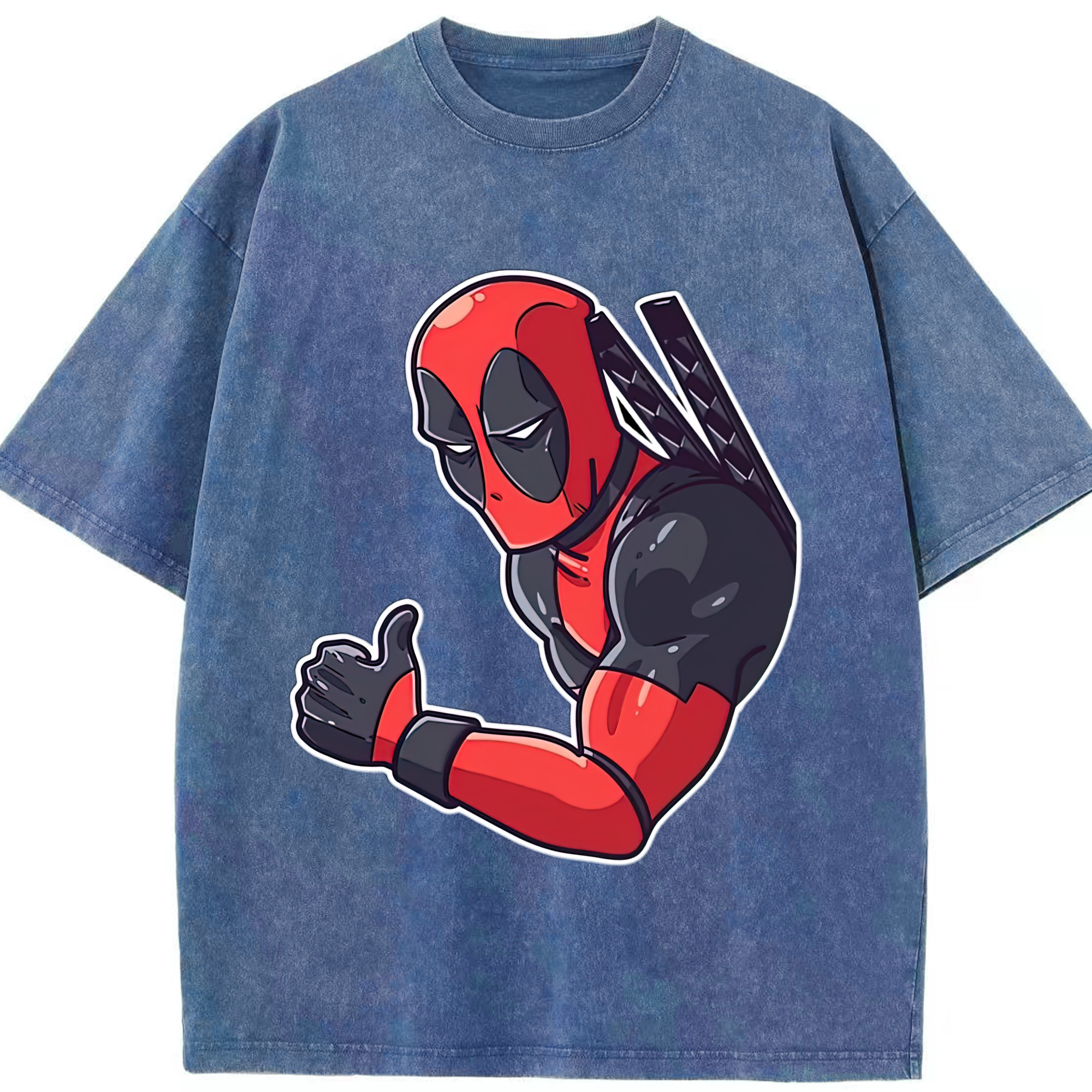 （画像用） Deadpool デッドプール 綿100% ヴィンテージ風 半袖Tシャツ（フロントプリント）