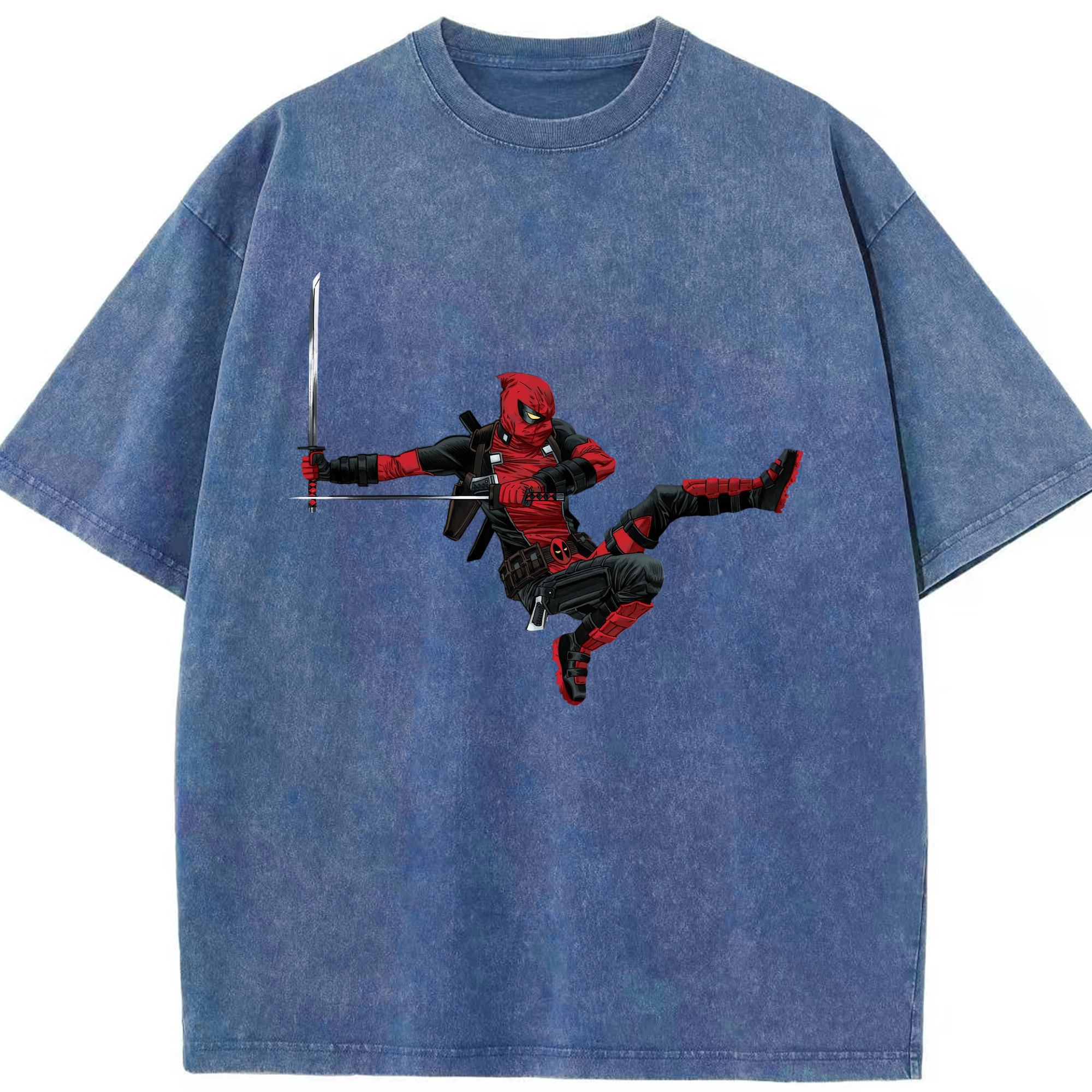 （画像用） Deadpool デッドプール 綿100% ヴィンテージ風 半袖Tシャツ（フロントプリント）
