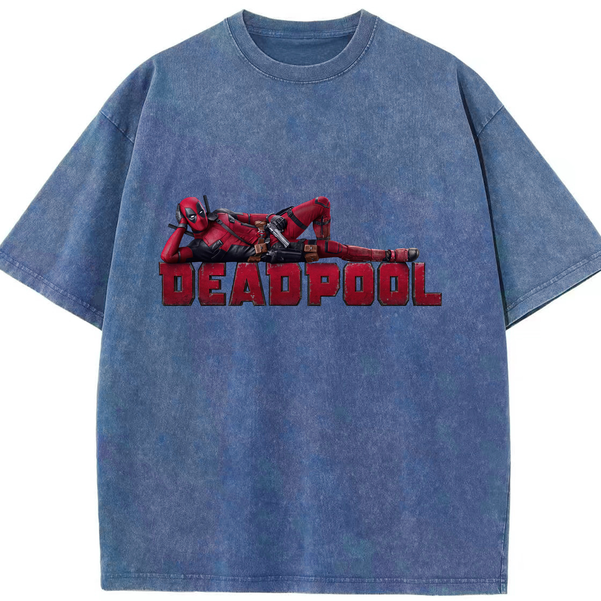 （画像用） Deadpool デッドプール 綿100% ヴィンテージ風 半袖Tシャツ（フロントプリント）