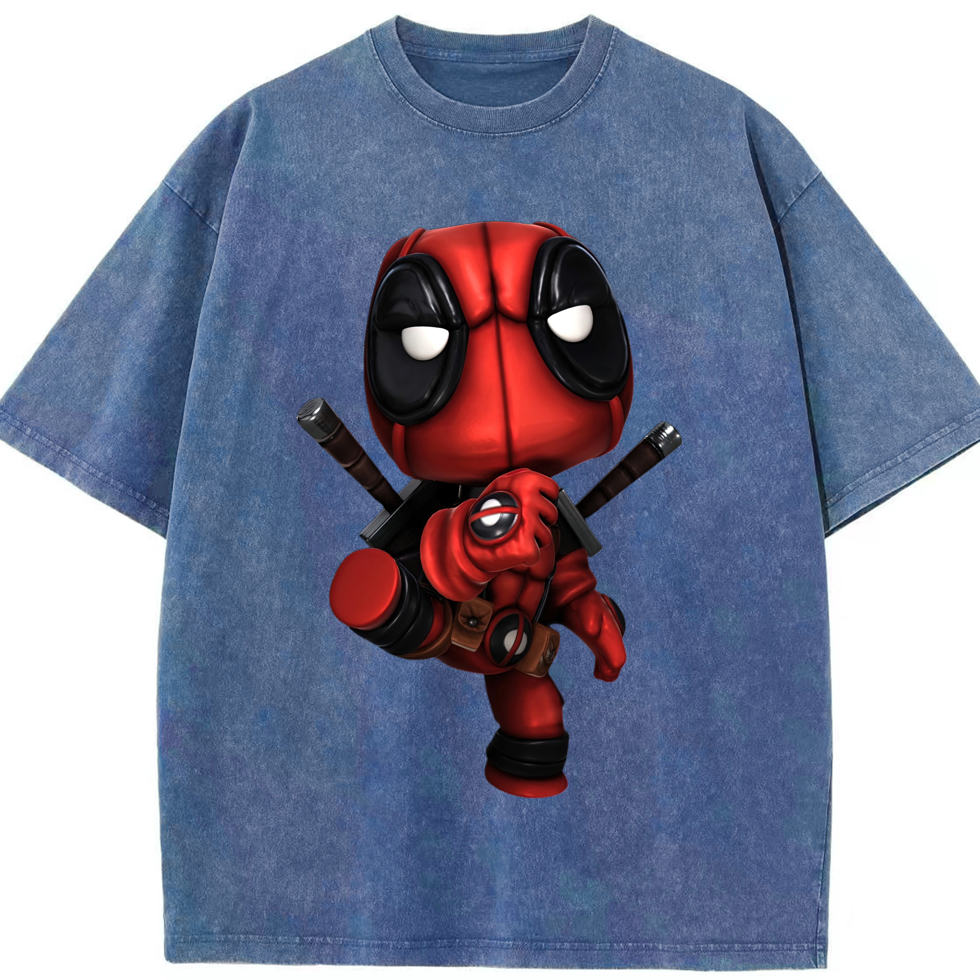 （画像用） Deadpool デッドプール 綿100% ヴィンテージ風 半袖Tシャツ（フロントプリント）