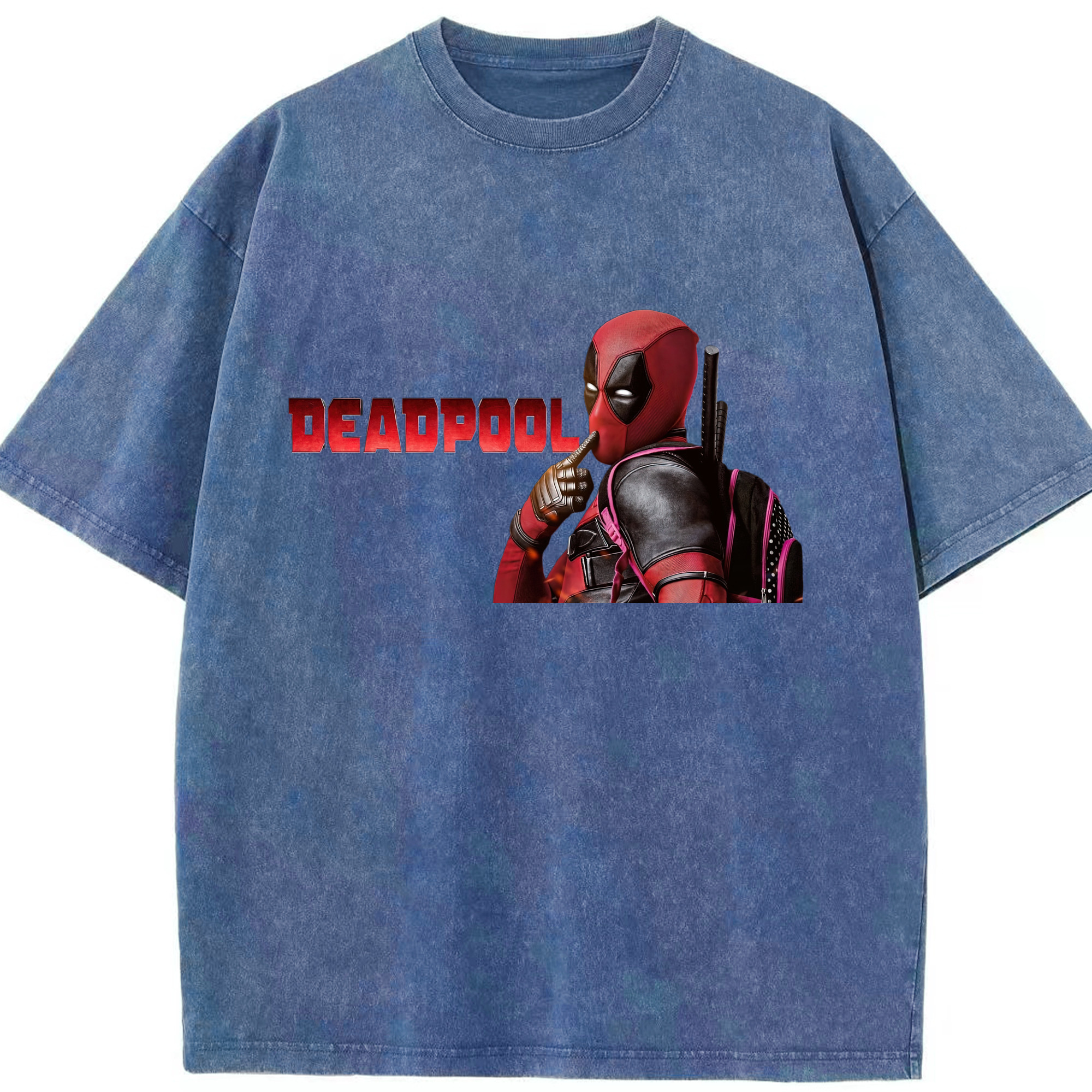 （画像用） Deadpool デッドプール 綿100% ヴィンテージ風 半袖Tシャツ（フロントプリント）