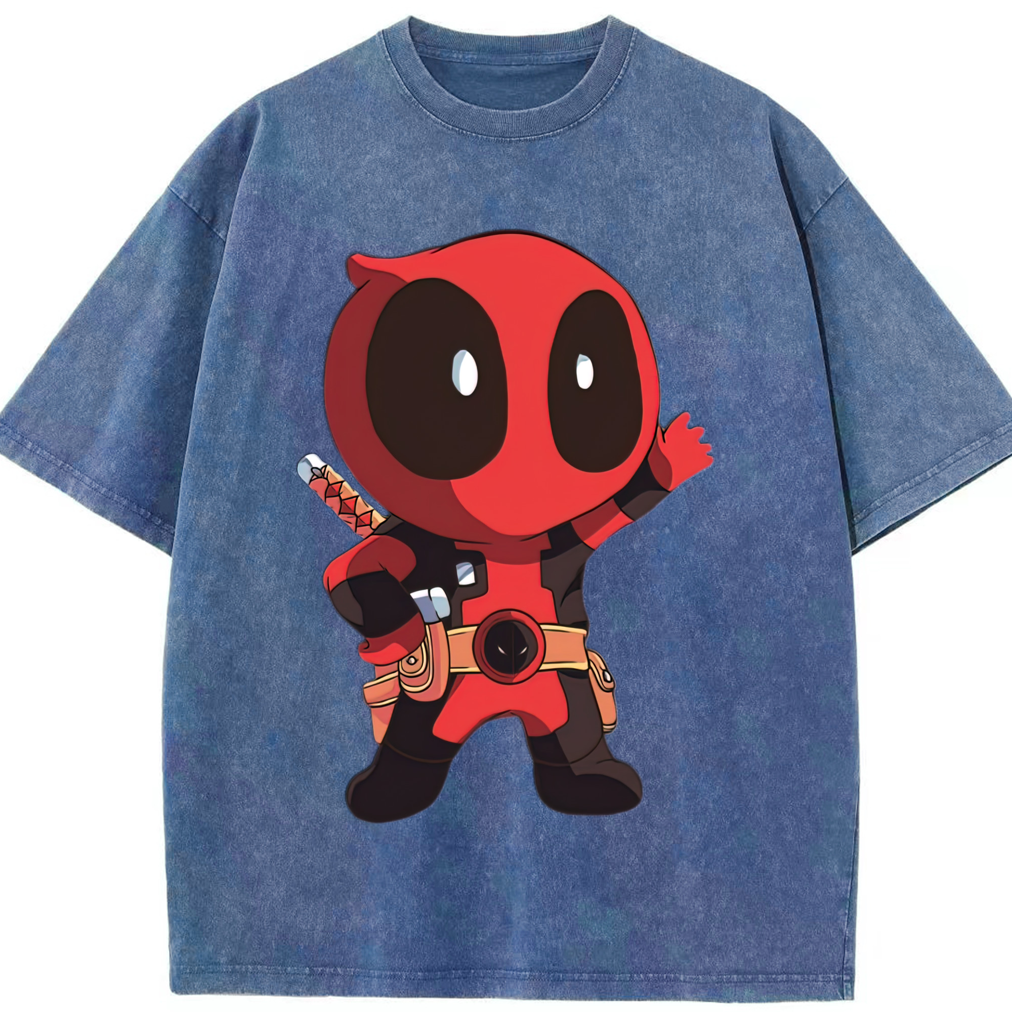 （画像用） Deadpool デッドプール 綿100% ヴィンテージ風 半袖Tシャツ（フロントプリント）
