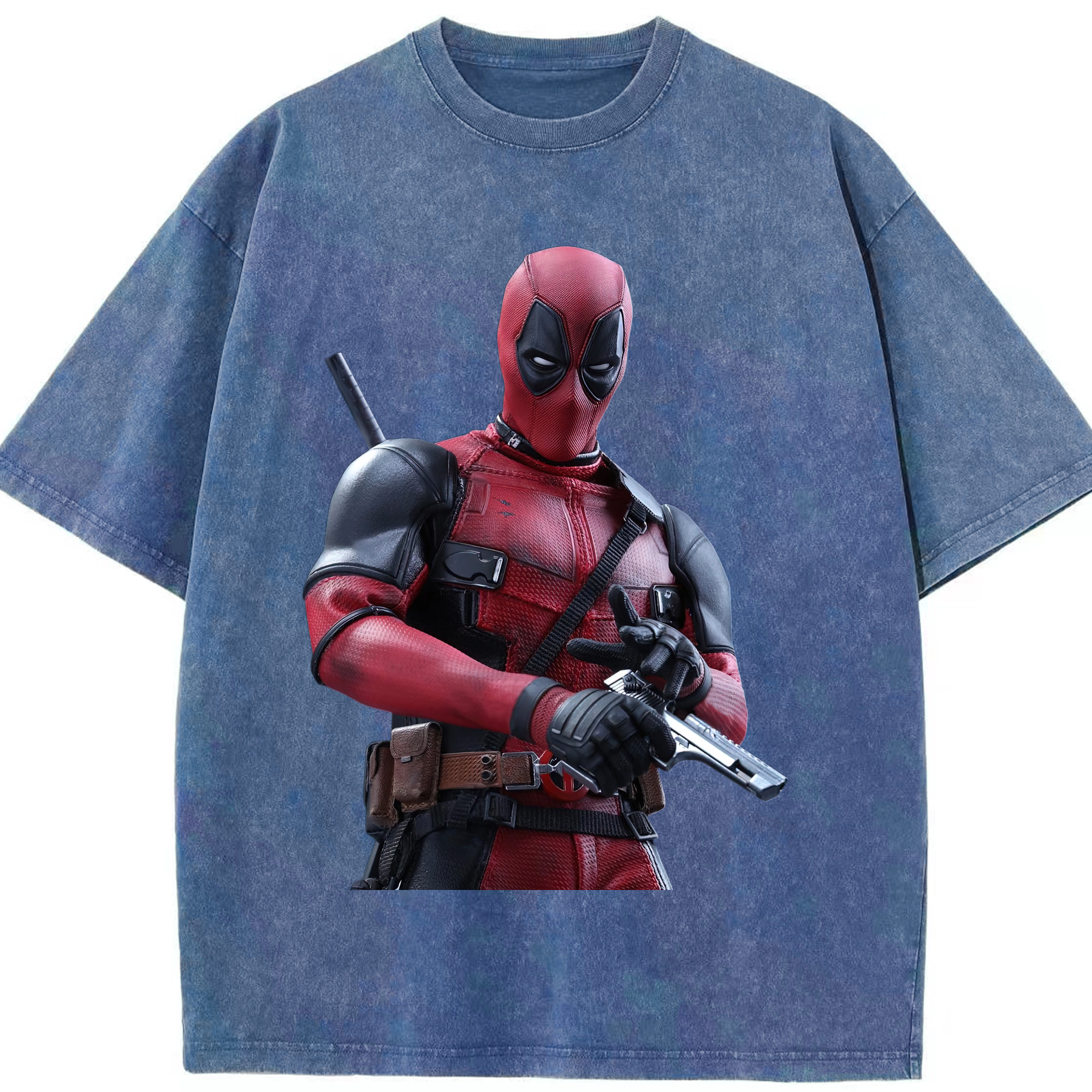 （画像用） Deadpool デッドプール 綿100% ヴィンテージ風 半袖Tシャツ（フロントプリント）