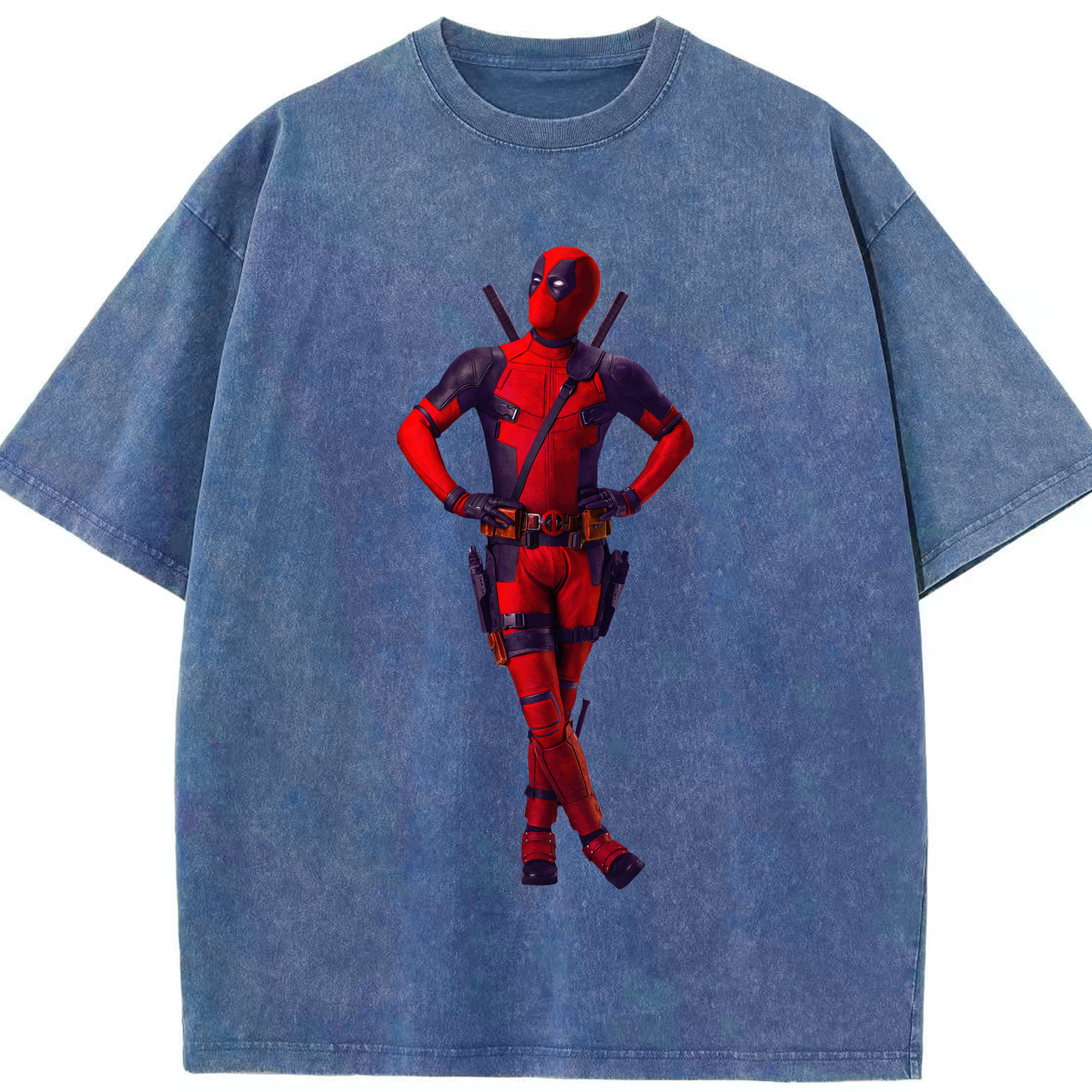 （画像用） Deadpool デッドプール 綿100% ヴィンテージ風 半袖Tシャツ（フロントプリント）