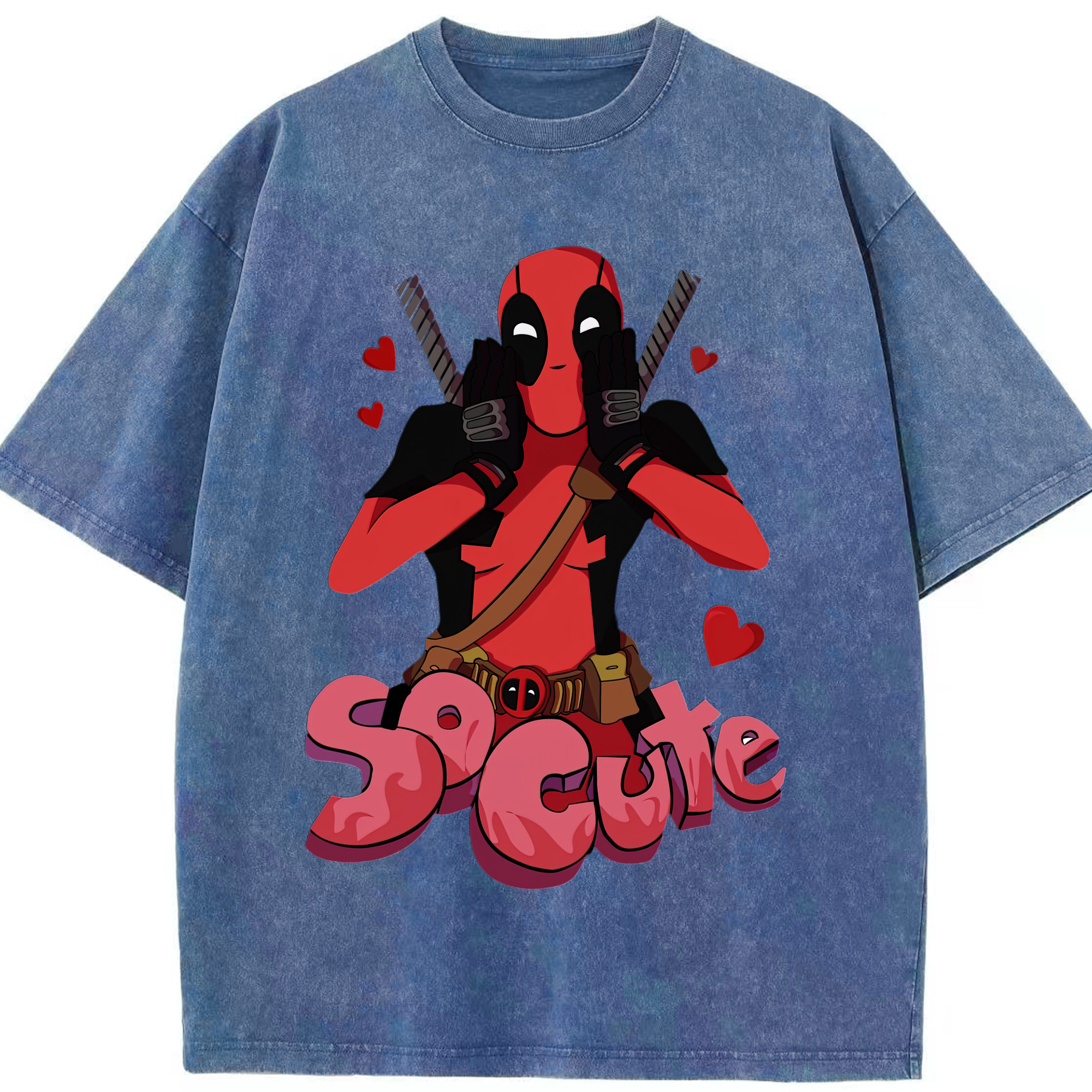 （画像用） Deadpool デッドプール 綿100% ヴィンテージ風 半袖Tシャツ（フロントプリント）