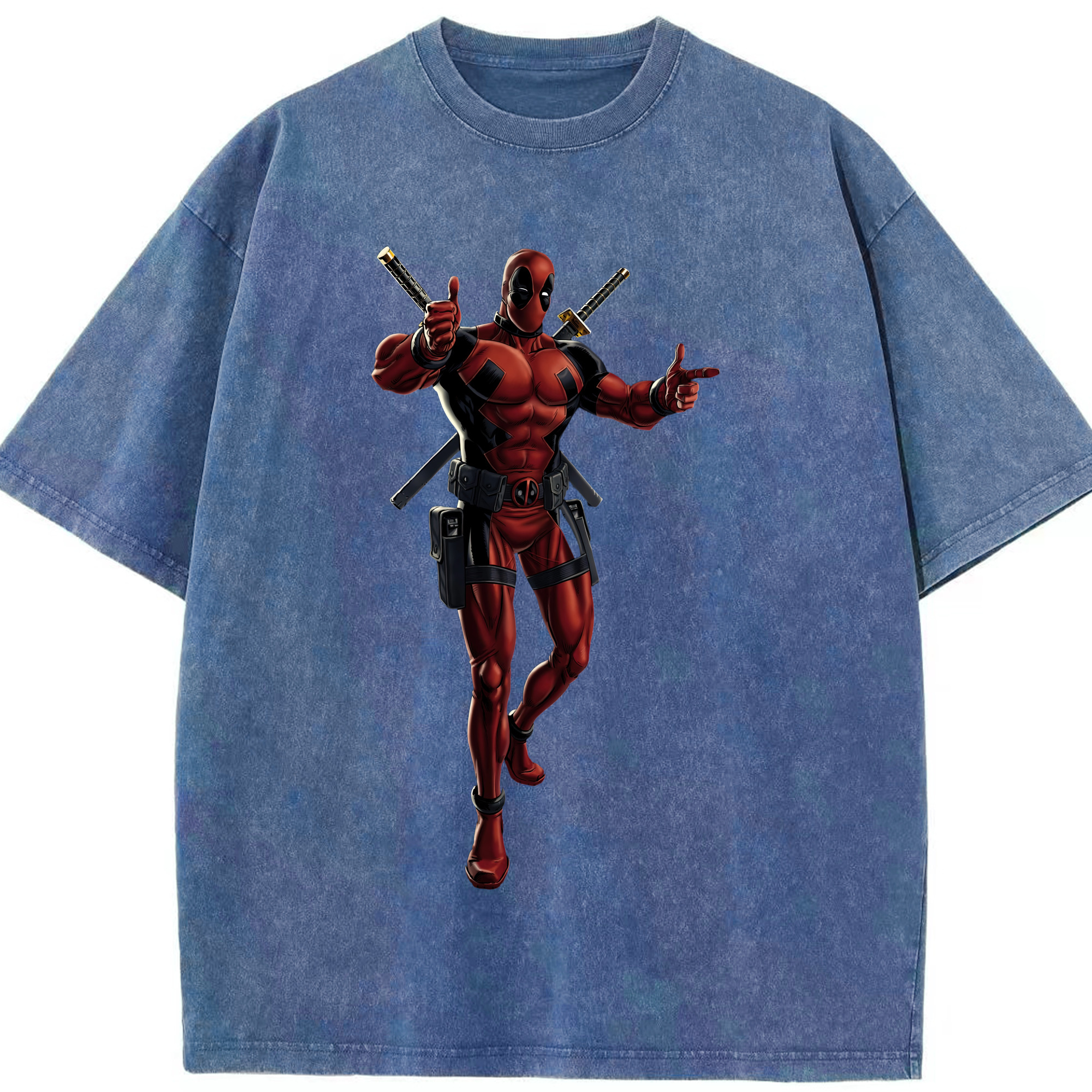 （画像用） Deadpool デッドプール 綿100% ヴィンテージ風 半袖Tシャツ（フロントプリント）