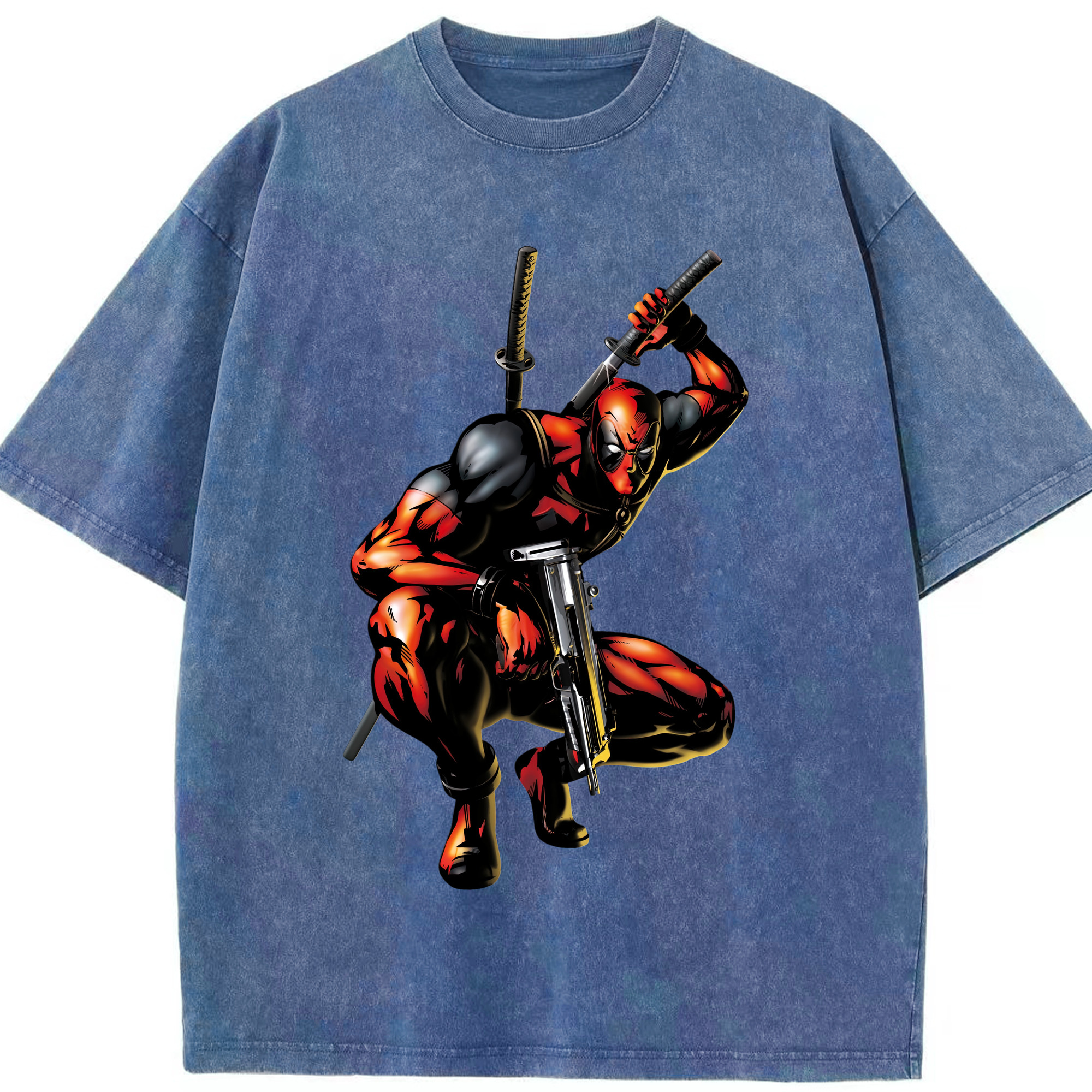 （画像用） Deadpool デッドプール 綿100% ヴィンテージ風 半袖Tシャツ（フロントプリント）