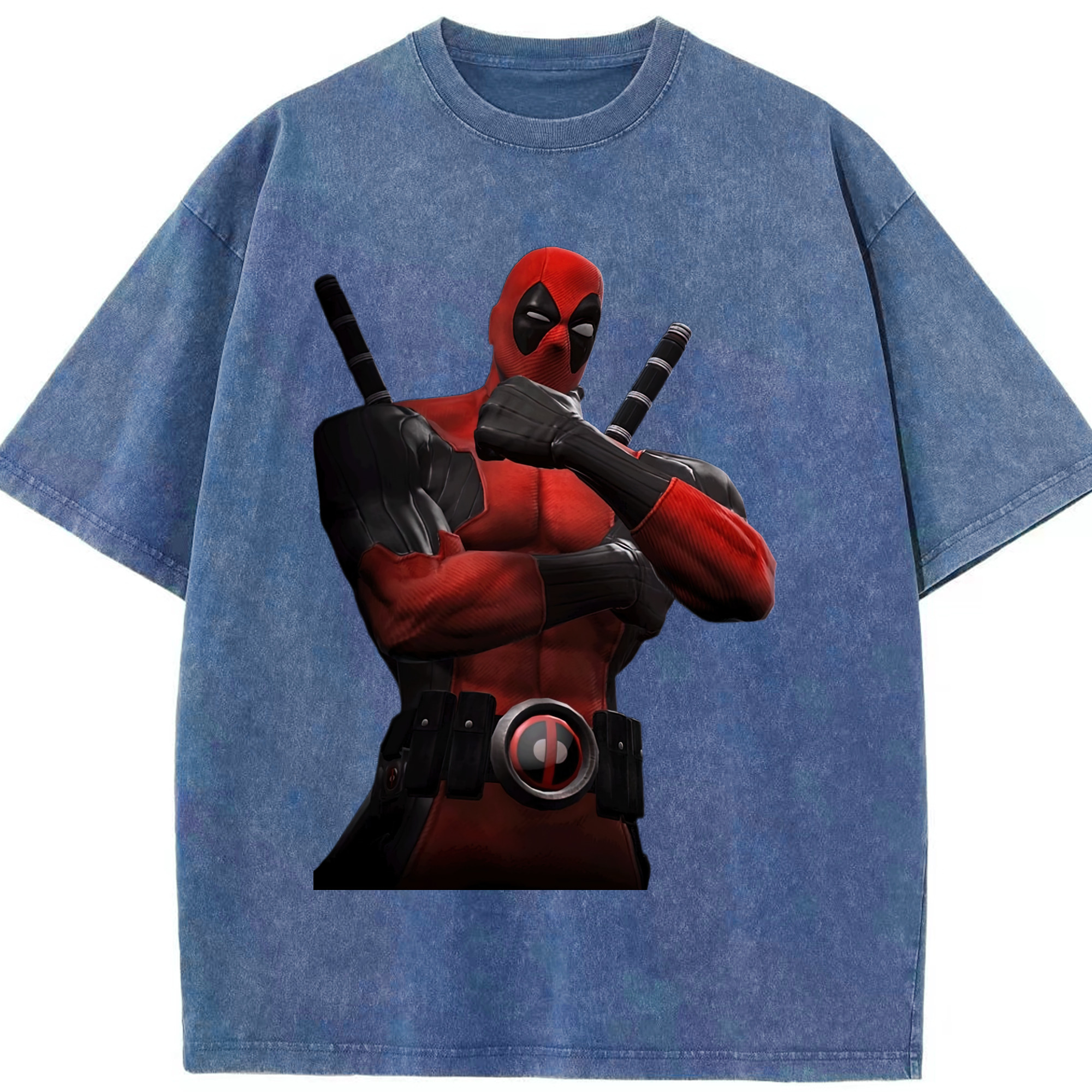 （画像用） Deadpool デッドプール 綿100% ヴィンテージ風 半袖Tシャツ（フロントプリント）