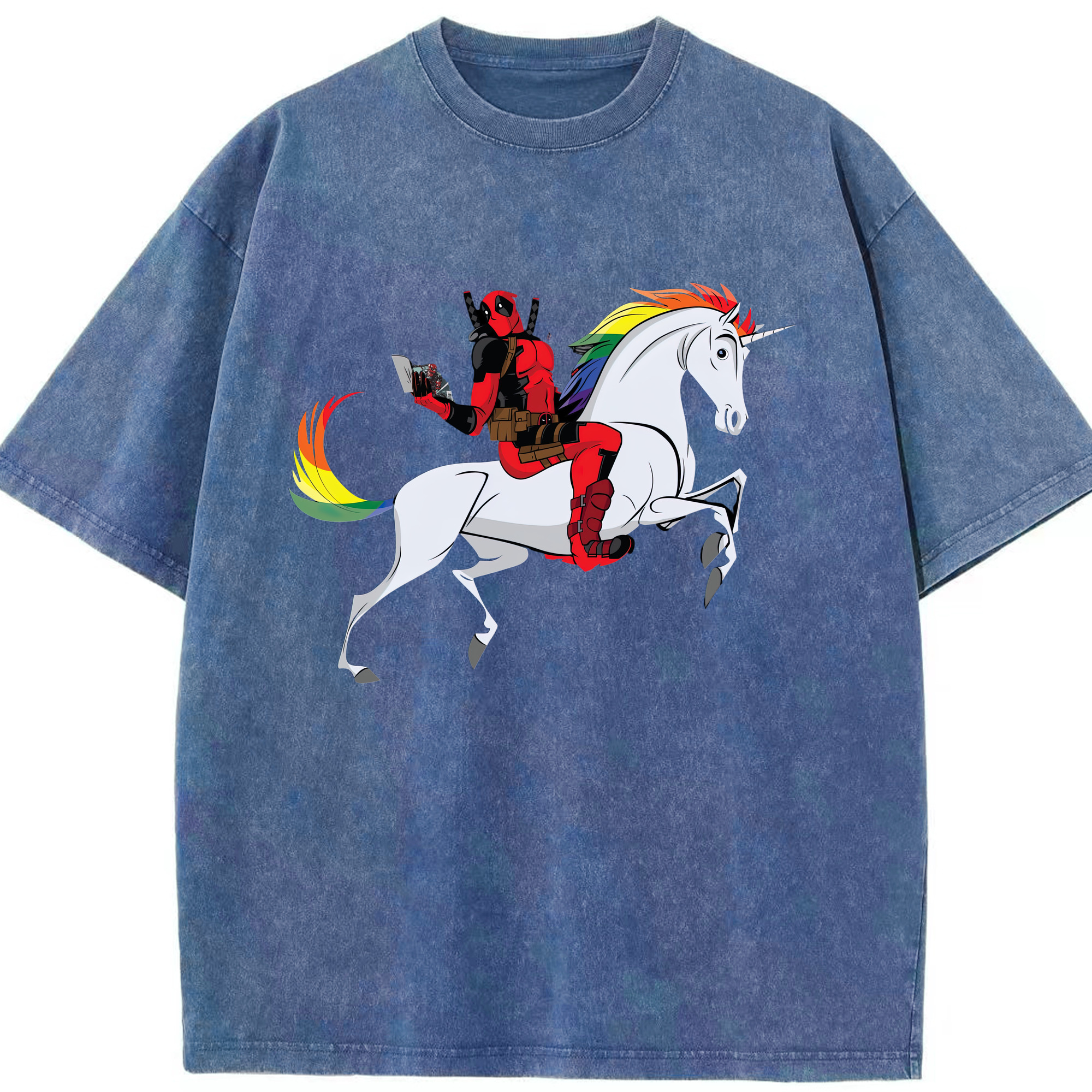 （画像用） Deadpool デッドプール 綿100% ヴィンテージ風 半袖Tシャツ（フロントプリント）