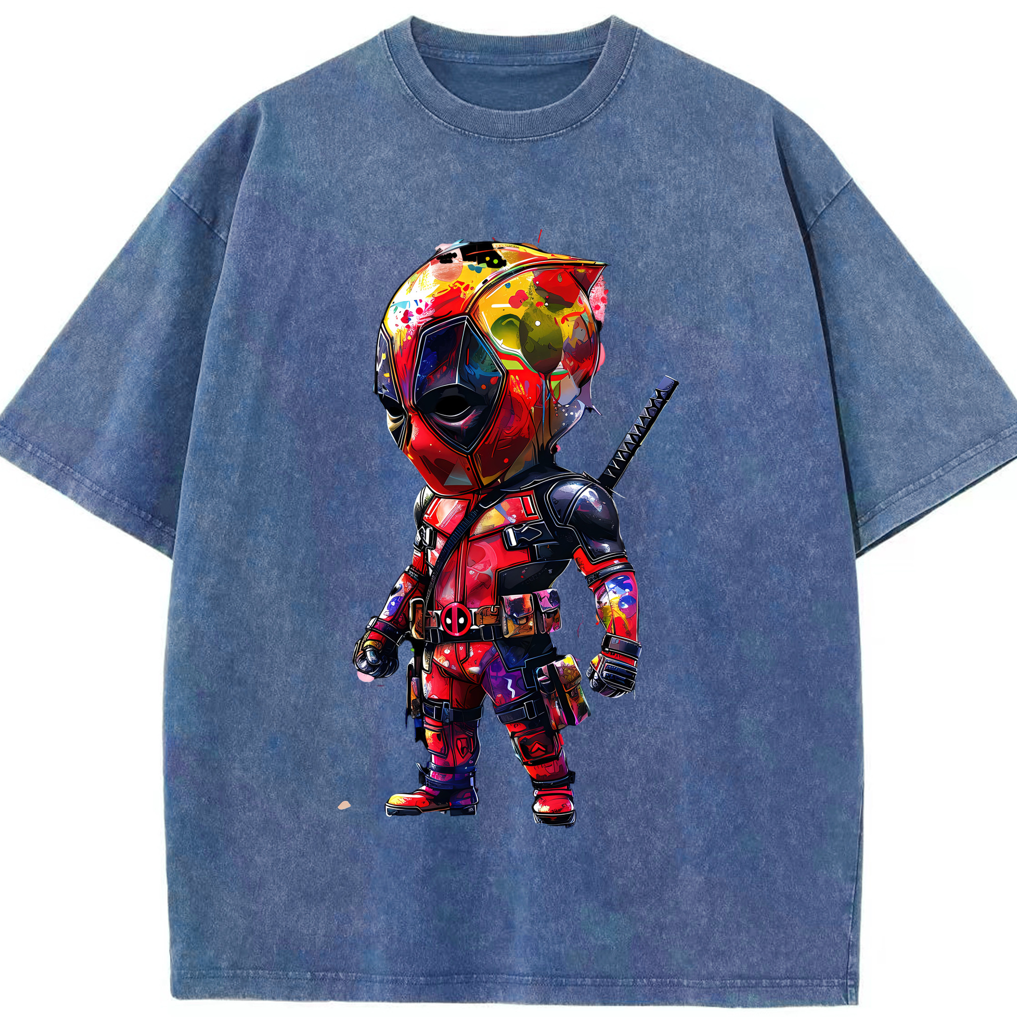 （画像用） Deadpool デッドプール 綿100% ヴィンテージ風 半袖Tシャツ（フロントプリント）