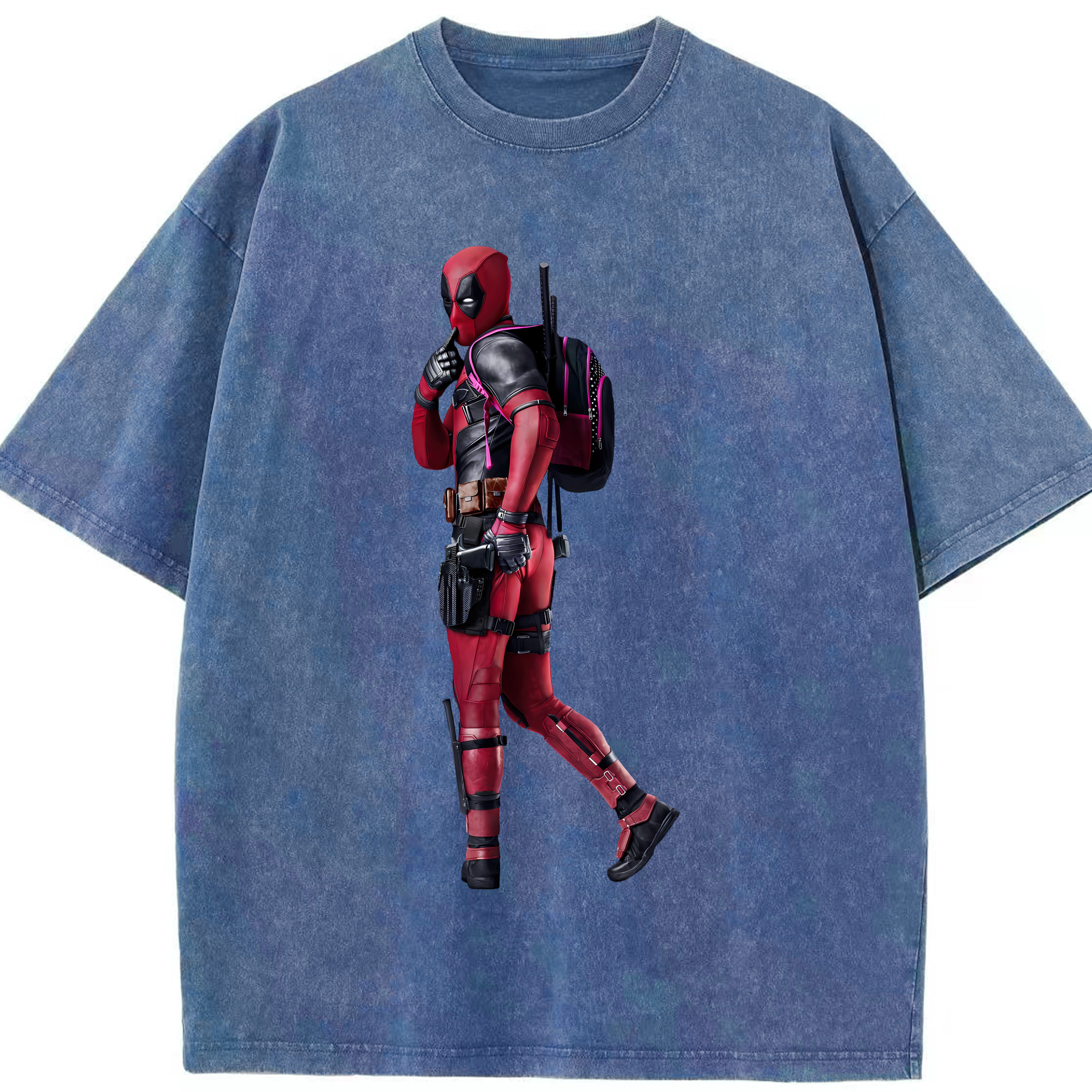 （画像用） Deadpool デッドプール 綿100% ヴィンテージ風 半袖Tシャツ（フロントプリント）