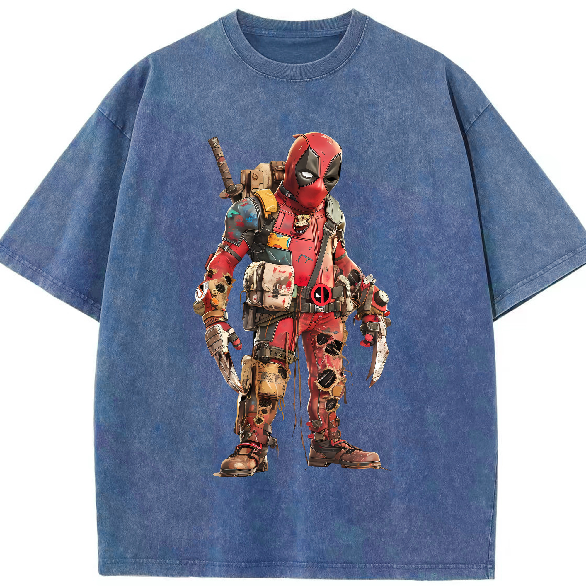 （画像用） Deadpool デッドプール 綿100% ヴィンテージ風 半袖Tシャツ（フロントプリント）