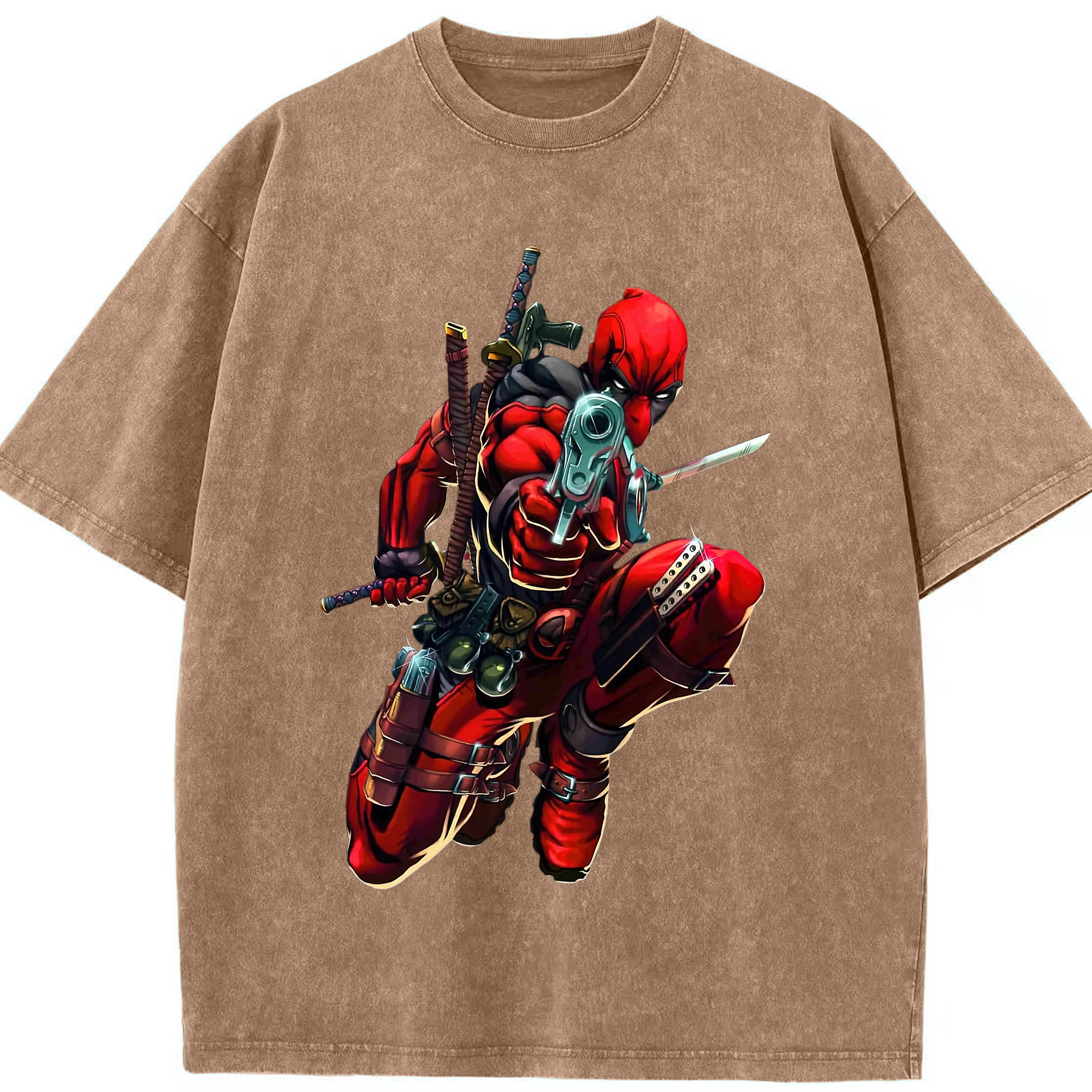 （画像用） Deadpool デッドプール 綿100% ヴィンテージ風 半袖Tシャツ（フロントプリント）