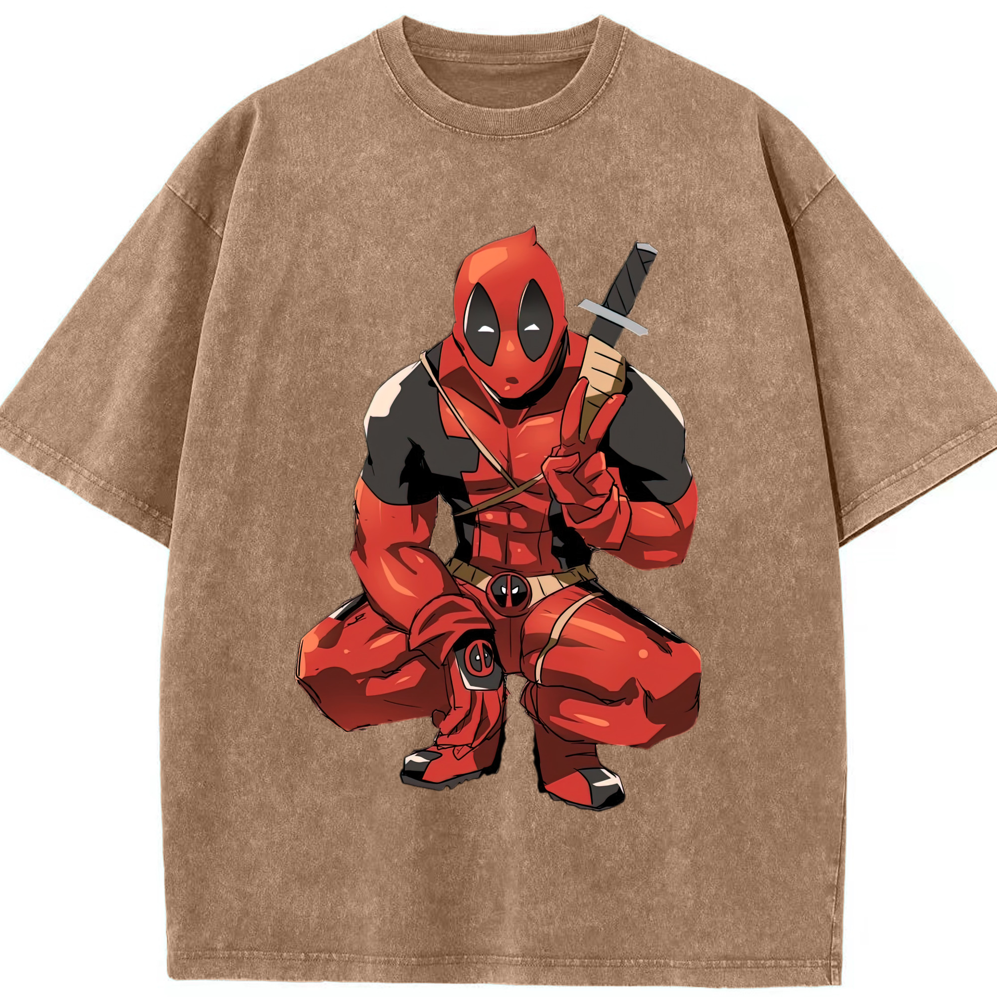 （画像用） Deadpool デッドプール 綿100% ヴィンテージ風 半袖Tシャツ（フロントプリント）