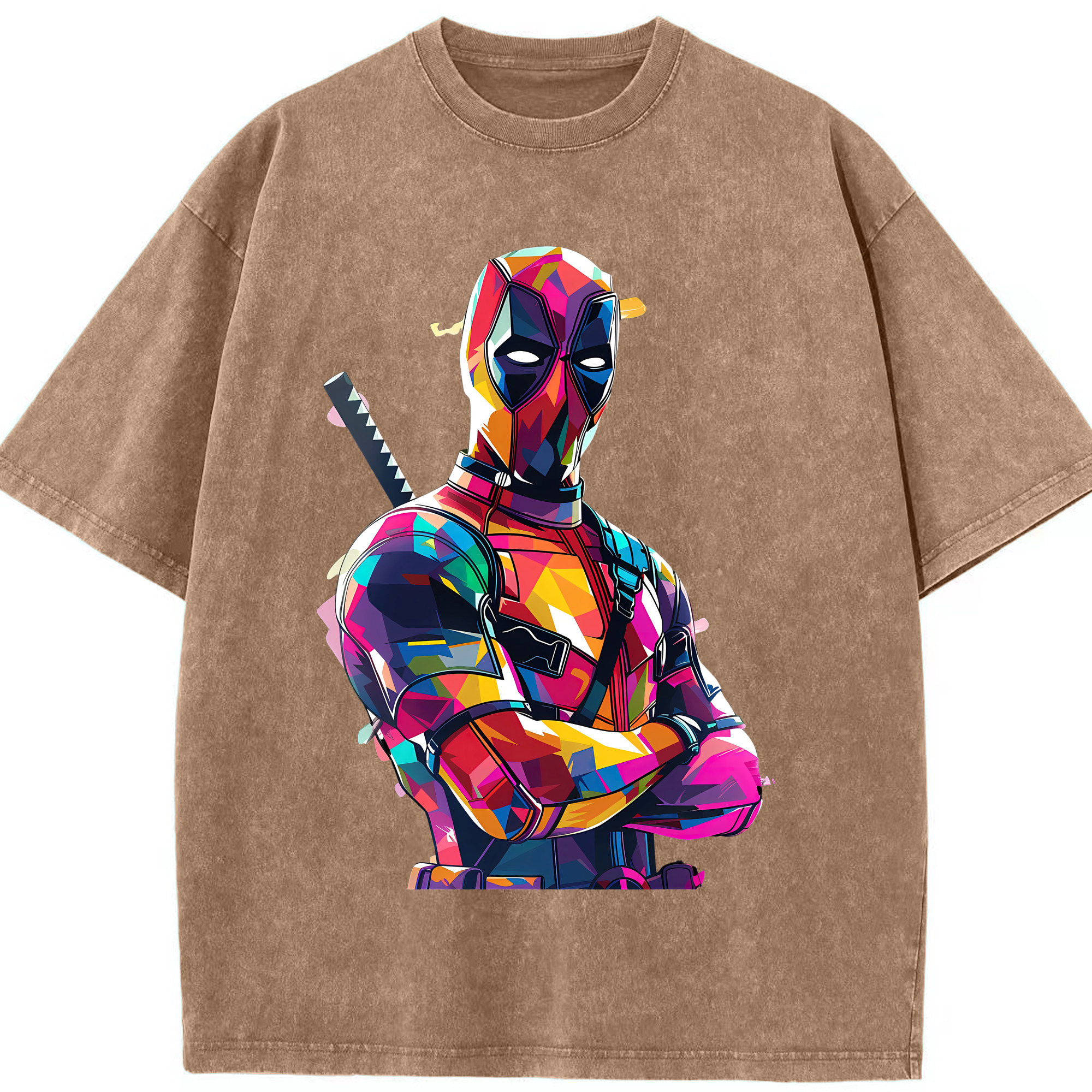 （画像用） Deadpool デッドプール 綿100% ヴィンテージ風 半袖Tシャツ（フロントプリント）