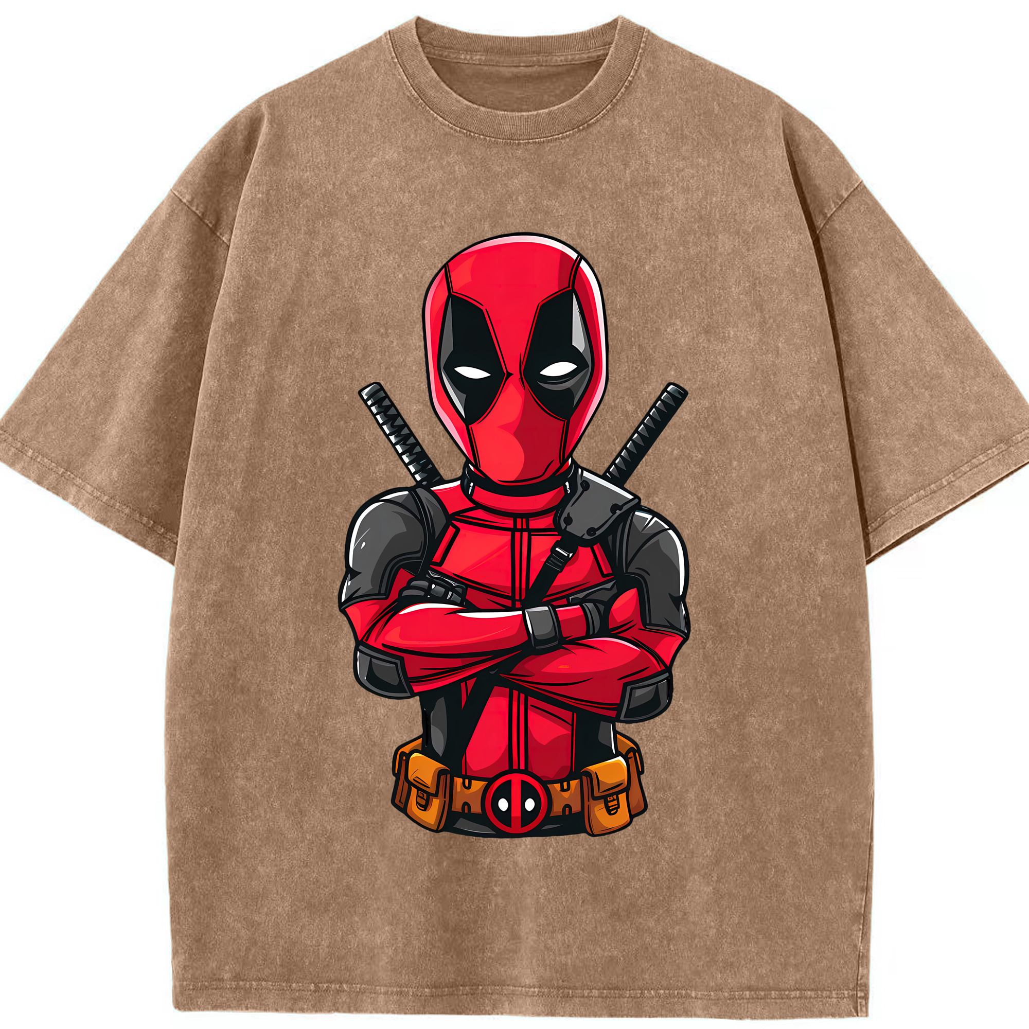 （画像用） Deadpool デッドプール 綿100% ヴィンテージ風 半袖Tシャツ（フロントプリント）