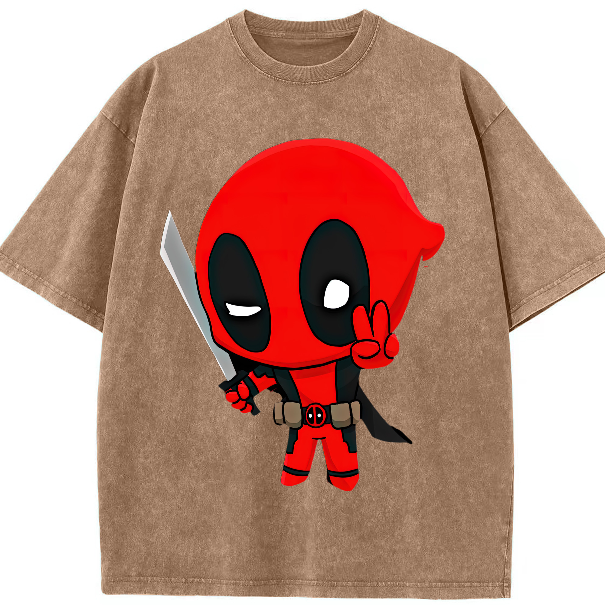（画像用） Deadpool デッドプール 綿100% ヴィンテージ風 半袖Tシャツ（フロントプリント）