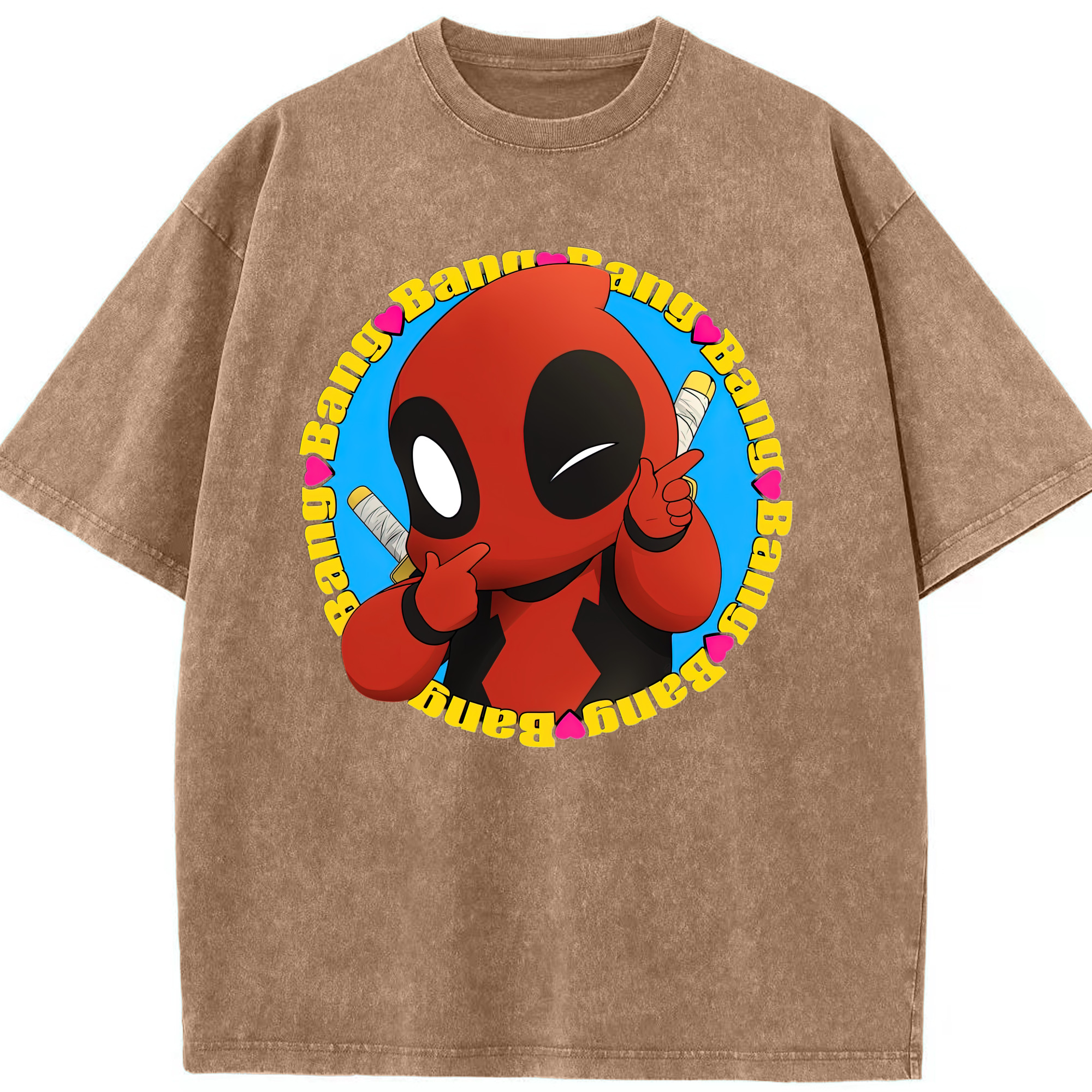 （画像用） Deadpool デッドプール 綿100% ヴィンテージ風 半袖Tシャツ（フロントプリント）