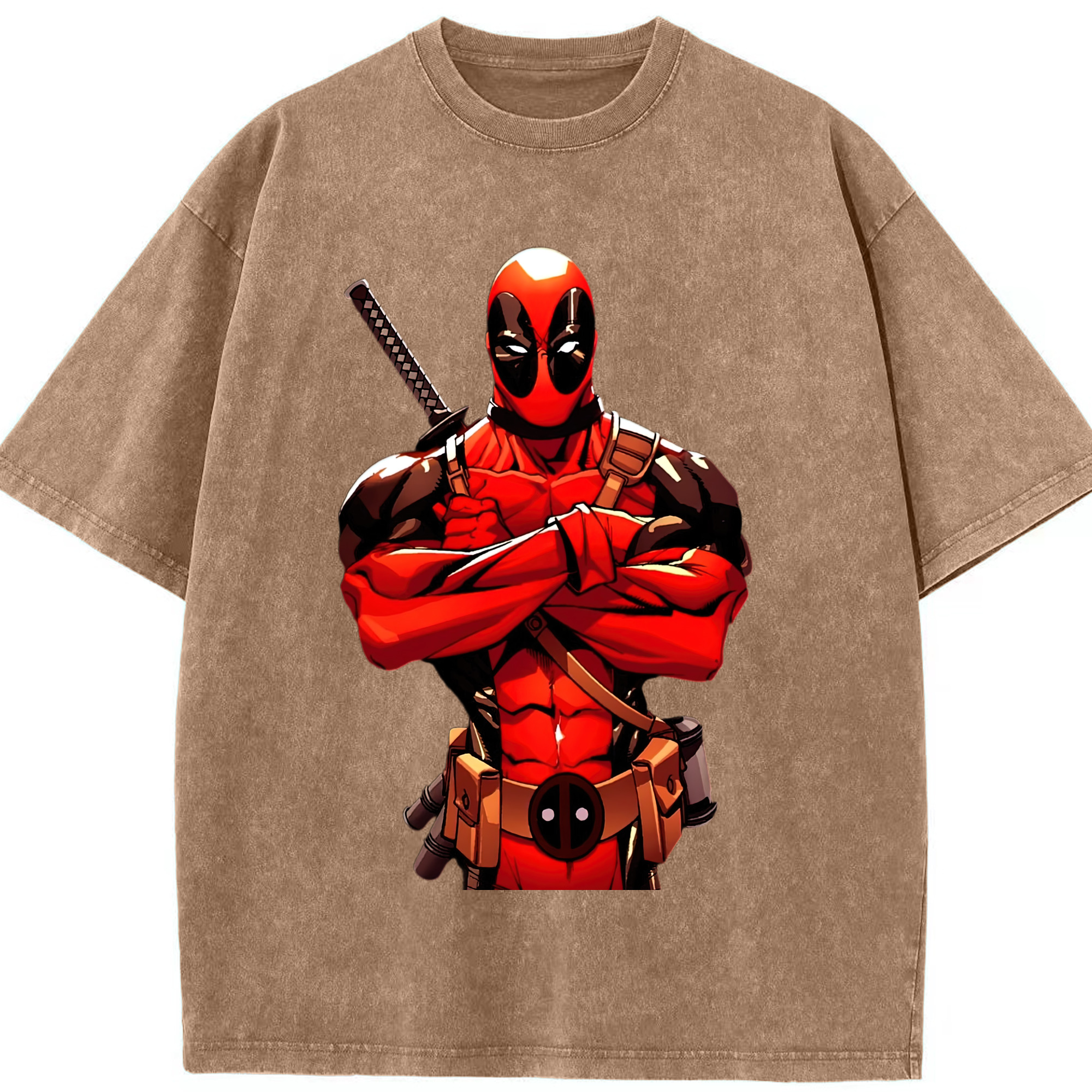 （画像用） Deadpool デッドプール 綿100% ヴィンテージ風 半袖Tシャツ（フロントプリント）