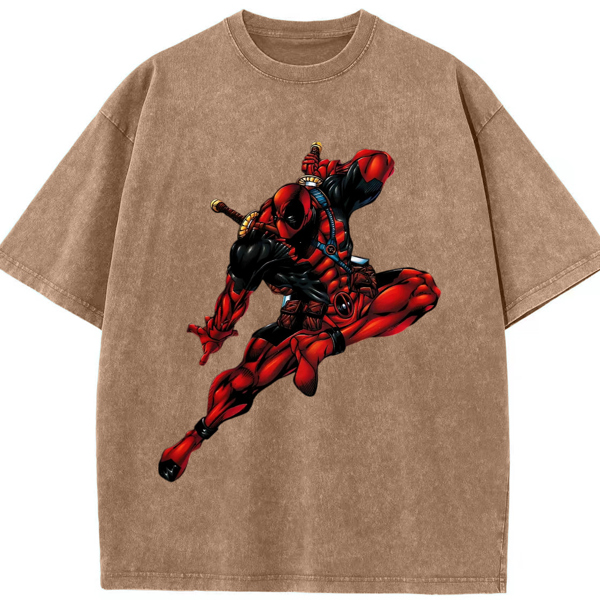 （画像用） Deadpool デッドプール 綿100% ヴィンテージ風 半袖Tシャツ（フロントプリント）
