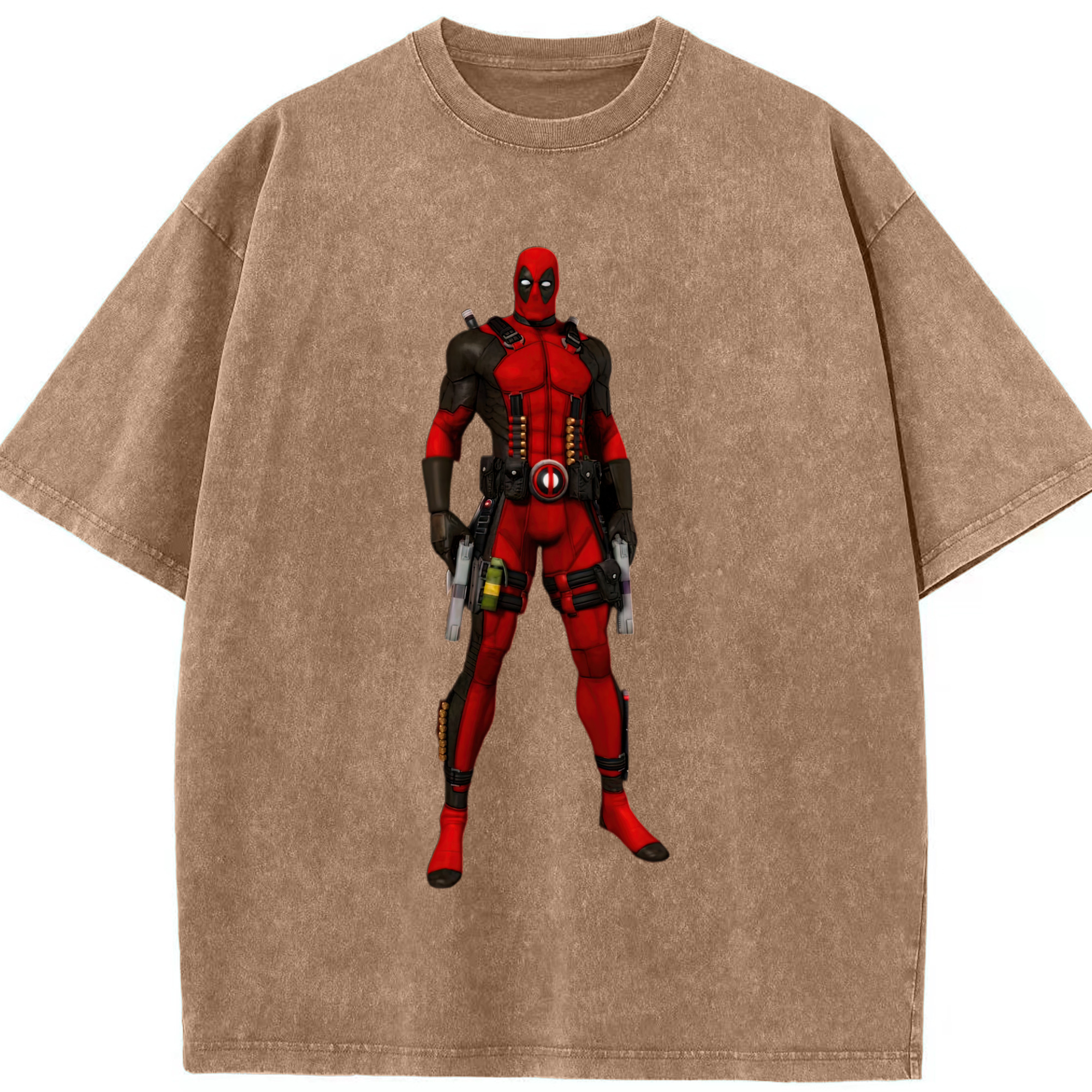 （画像用） Deadpool デッドプール 綿100% ヴィンテージ風 半袖Tシャツ（フロントプリント）