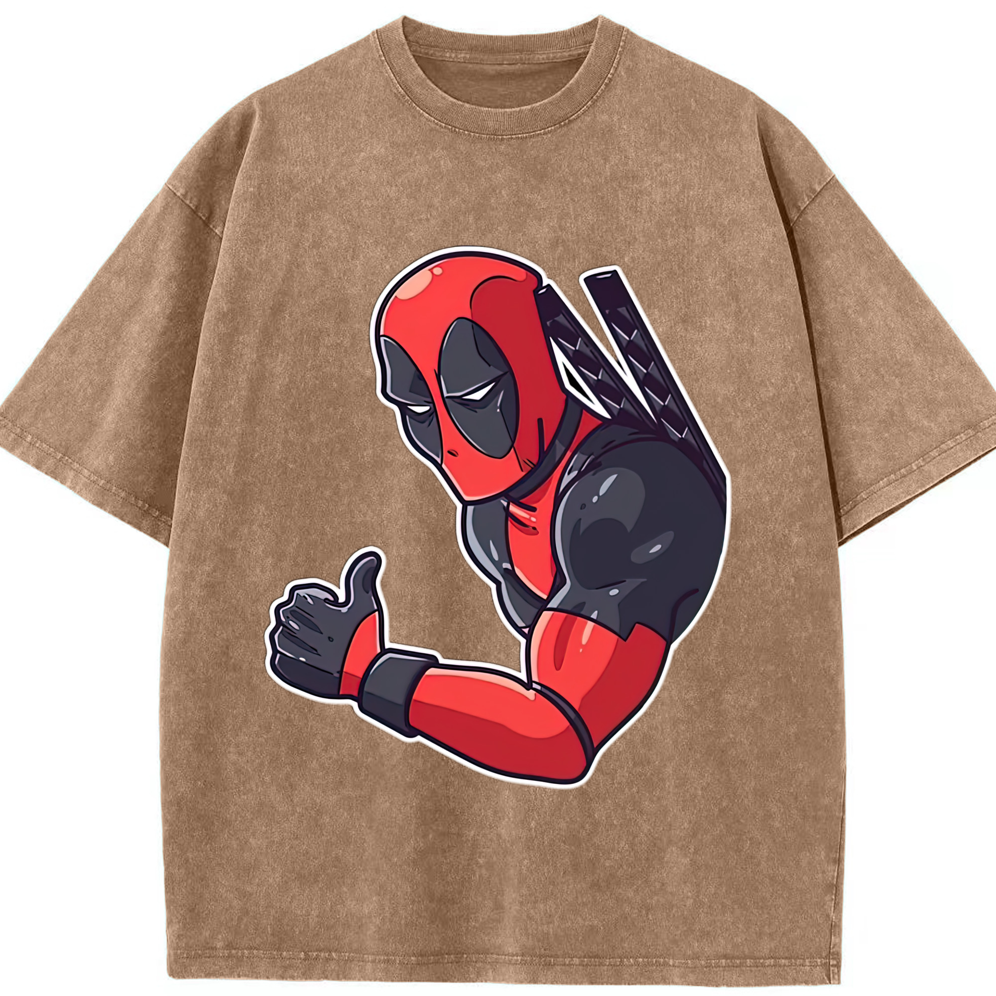 （画像用） Deadpool デッドプール 綿100% ヴィンテージ風 半袖Tシャツ（フロントプリント）