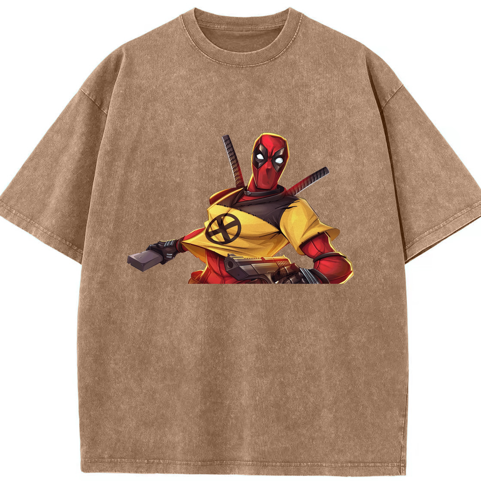 （画像用） Deadpool デッドプール 綿100% ヴィンテージ風 半袖Tシャツ（フロントプリント）