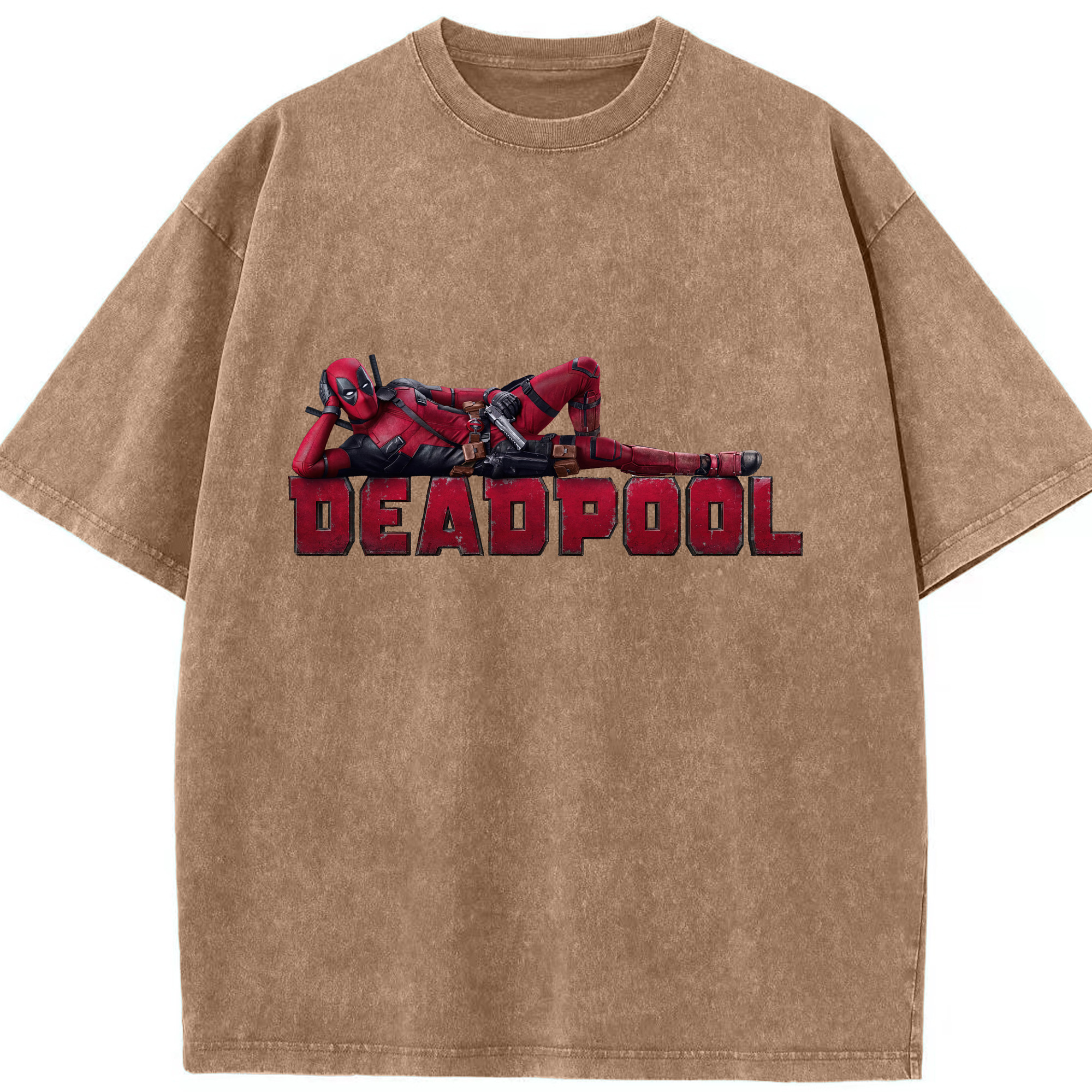 （画像用） Deadpool デッドプール 綿100% ヴィンテージ風 半袖Tシャツ（フロントプリント）