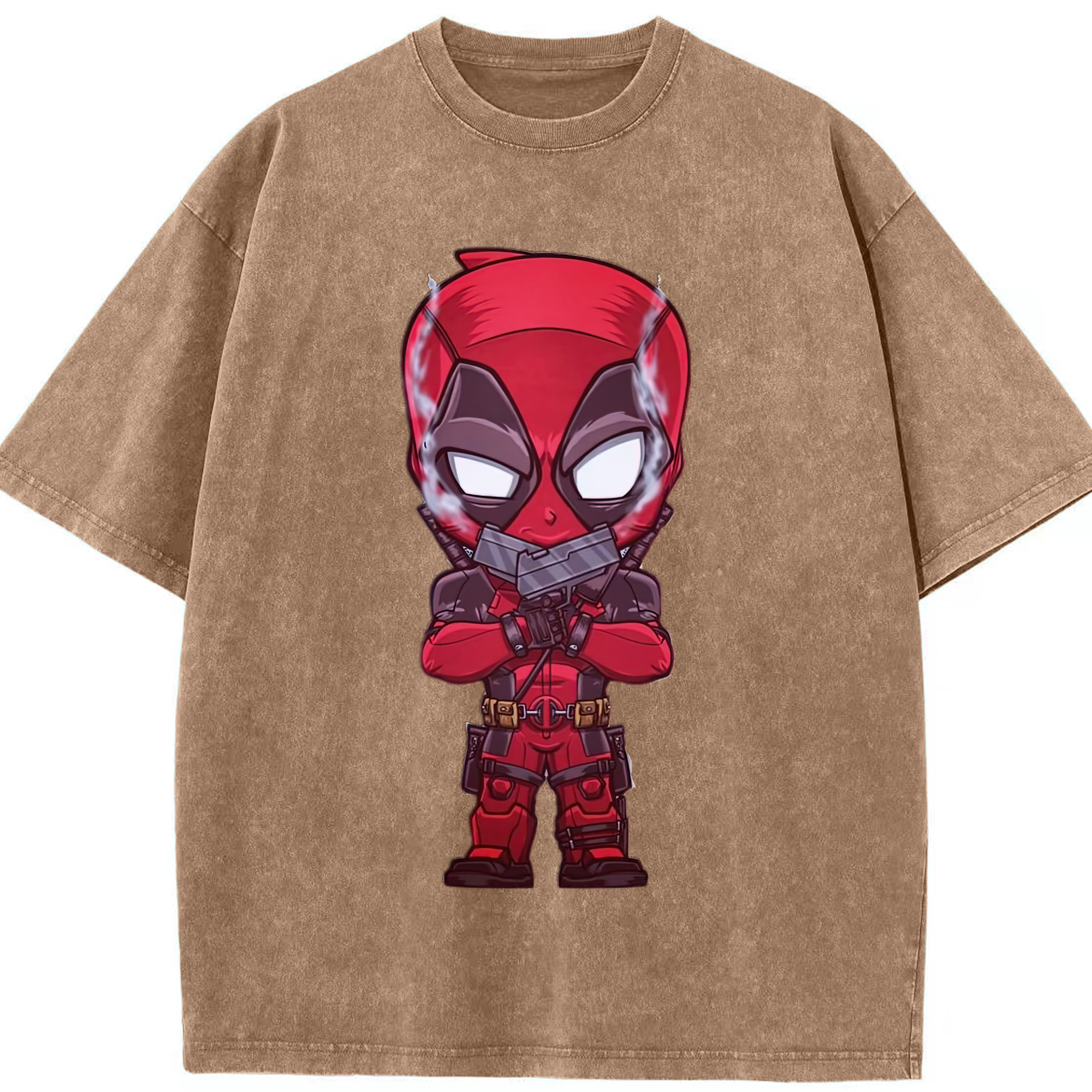 （画像用） Deadpool デッドプール 綿100% ヴィンテージ風 半袖Tシャツ（フロントプリント）