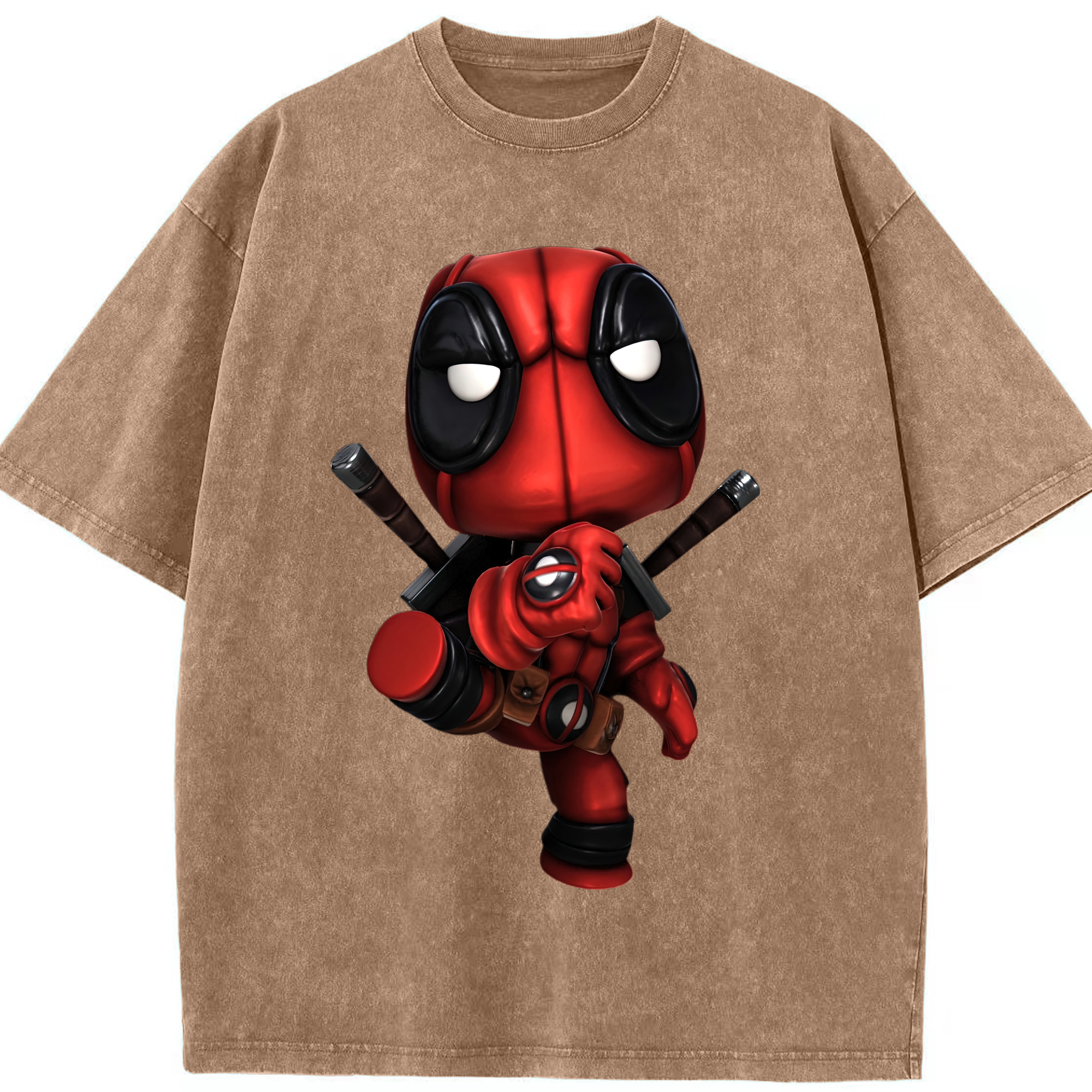 （画像用） Deadpool デッドプール 綿100% ヴィンテージ風 半袖Tシャツ（フロントプリント）