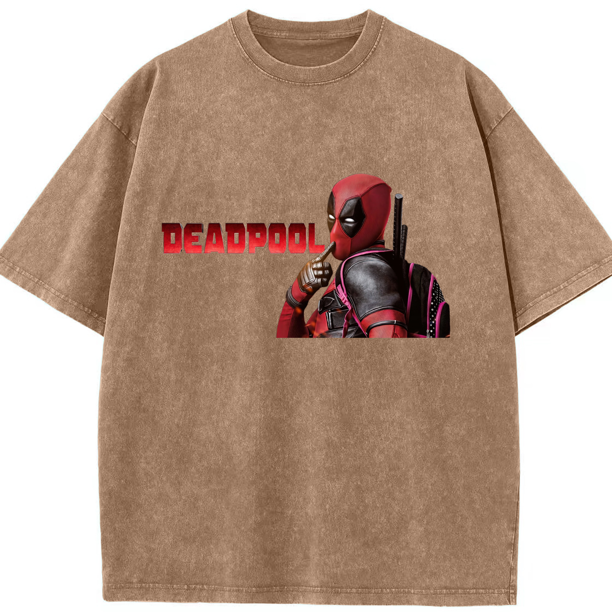 （画像用） Deadpool デッドプール 綿100% ヴィンテージ風 半袖Tシャツ（フロントプリント）