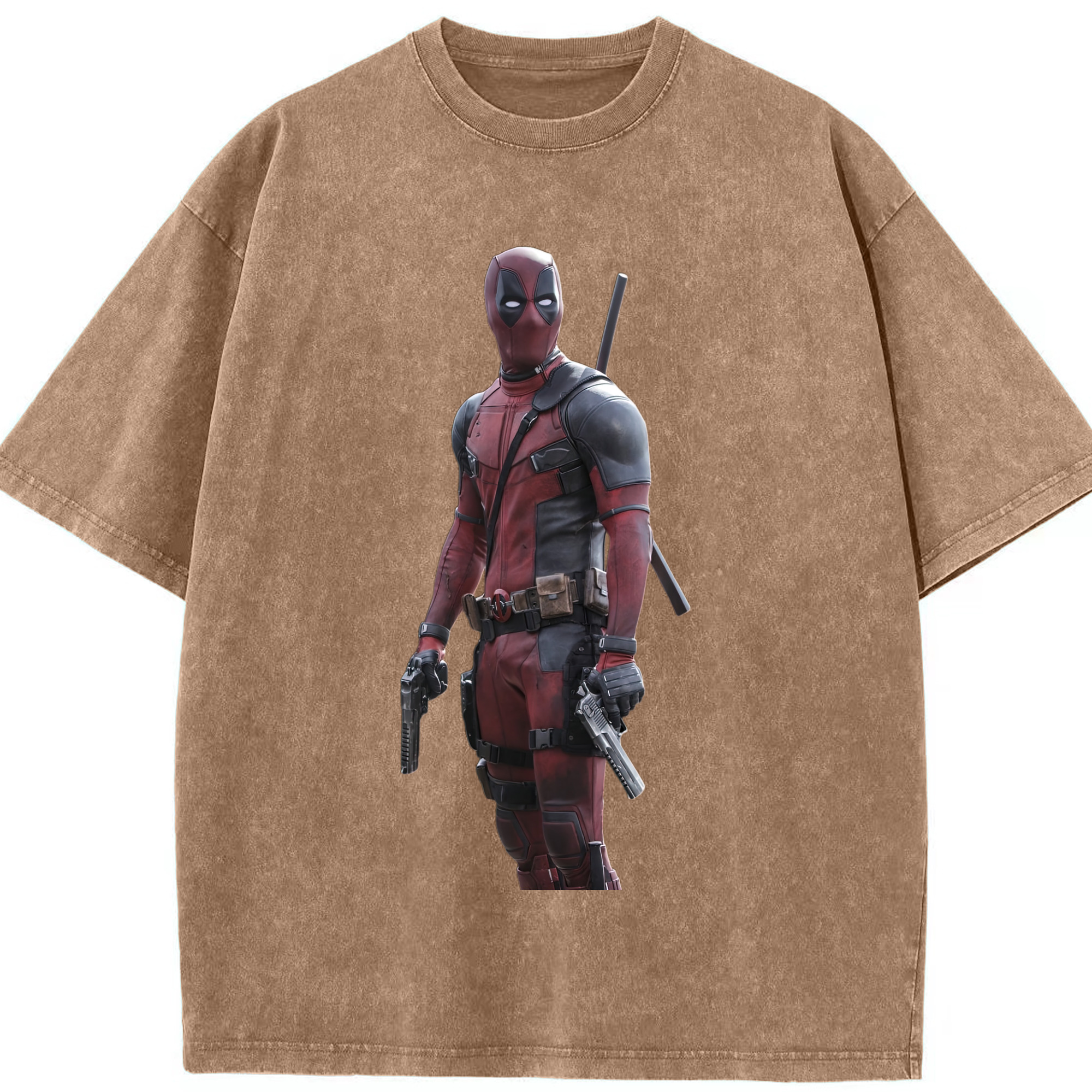 （画像用） Deadpool デッドプール 綿100% ヴィンテージ風 半袖Tシャツ（フロントプリント）