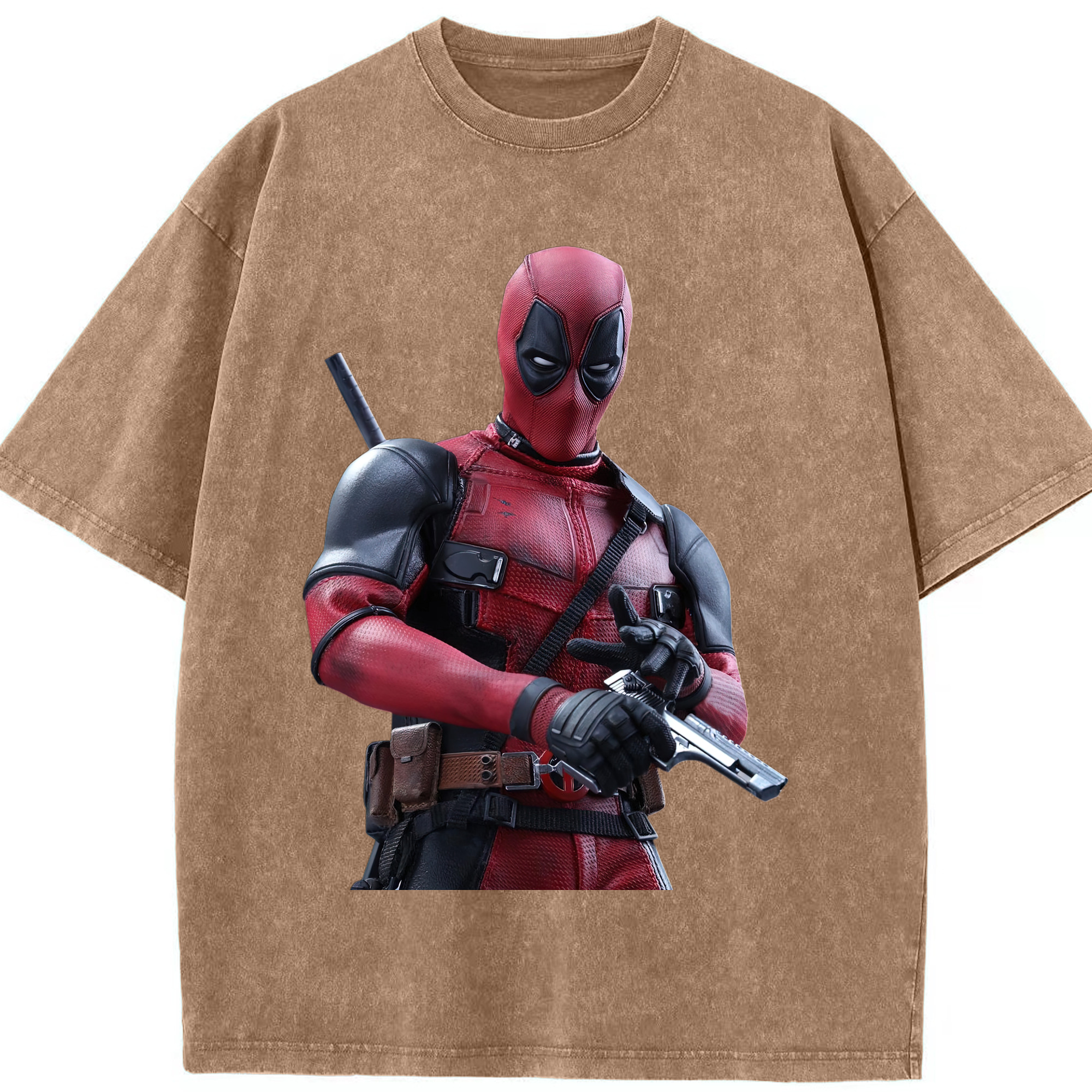 （画像用） Deadpool デッドプール 綿100% ヴィンテージ風 半袖Tシャツ（フロントプリント）