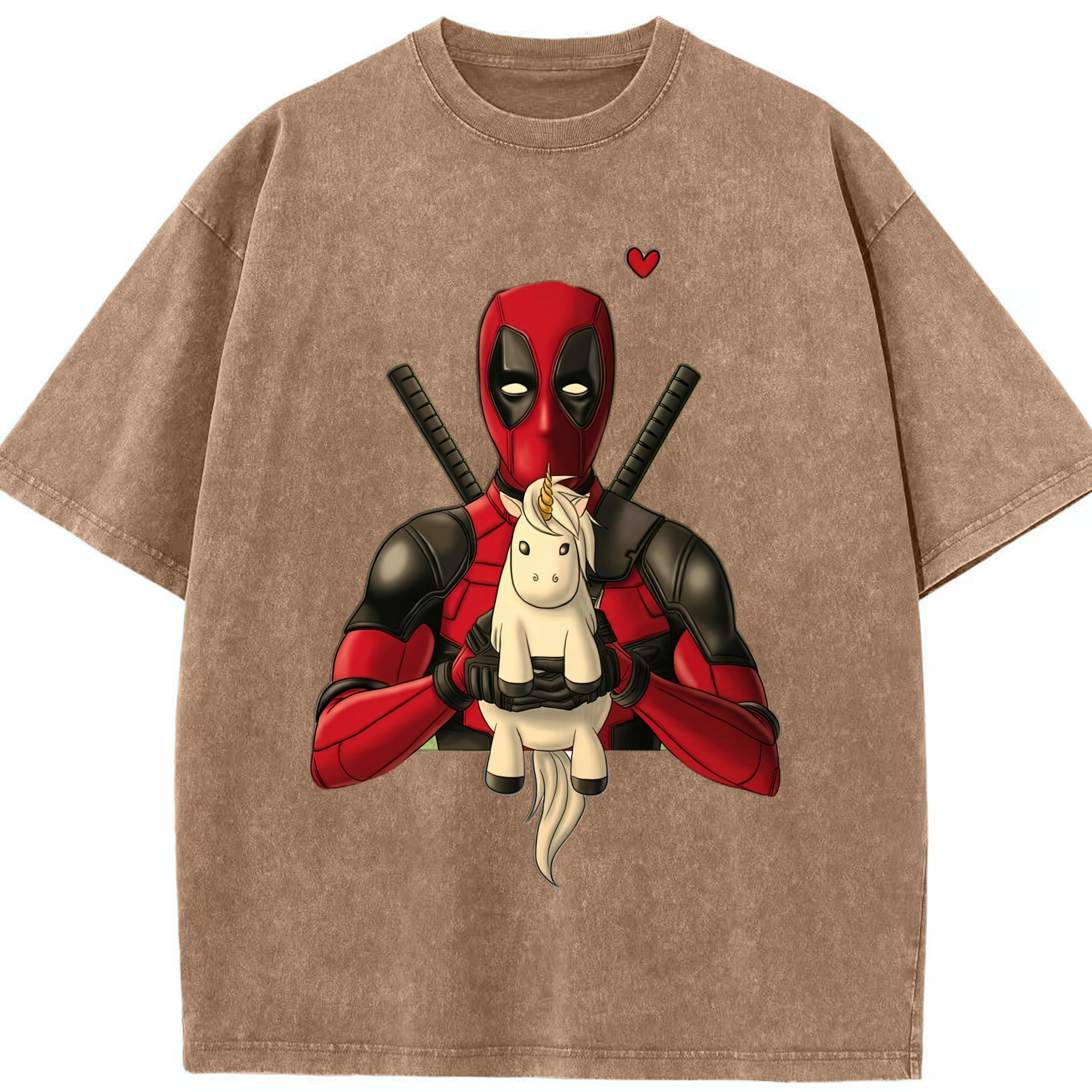 （画像用） Deadpool デッドプール 綿100% ヴィンテージ風 半袖Tシャツ（フロントプリント）