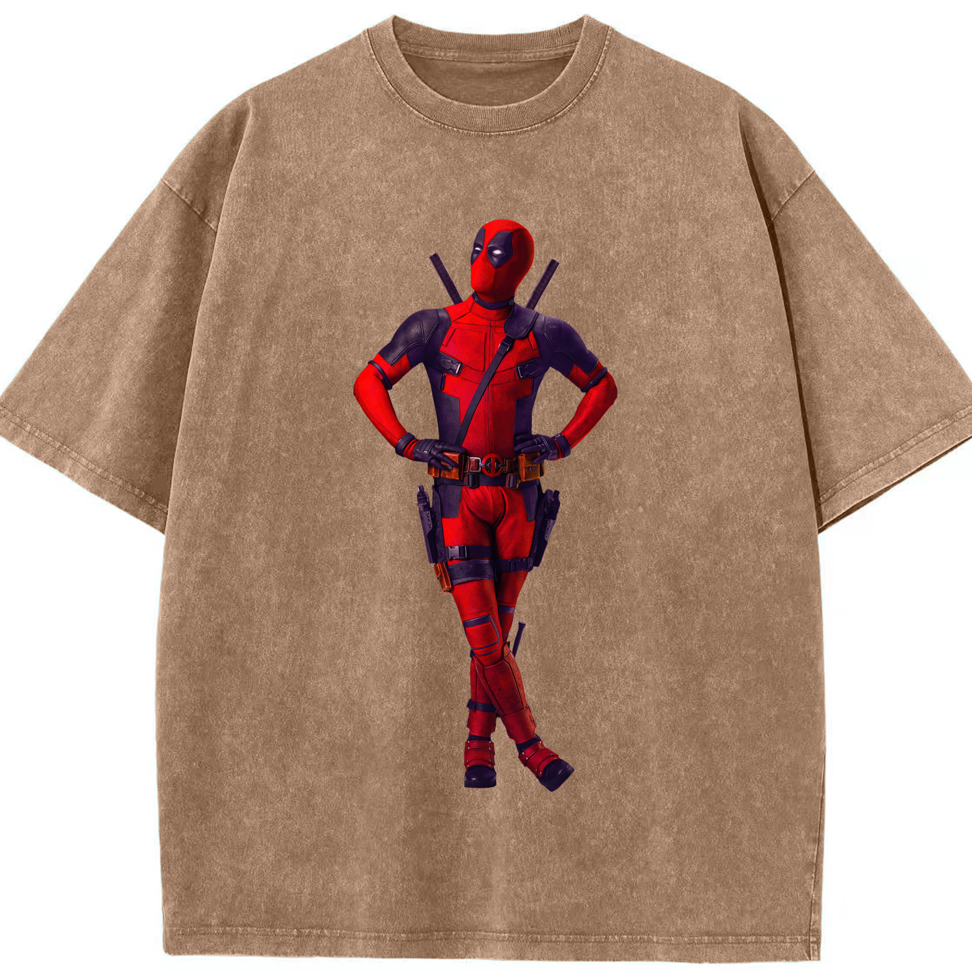 （画像用） Deadpool デッドプール 綿100% ヴィンテージ風 半袖Tシャツ（フロントプリント）
