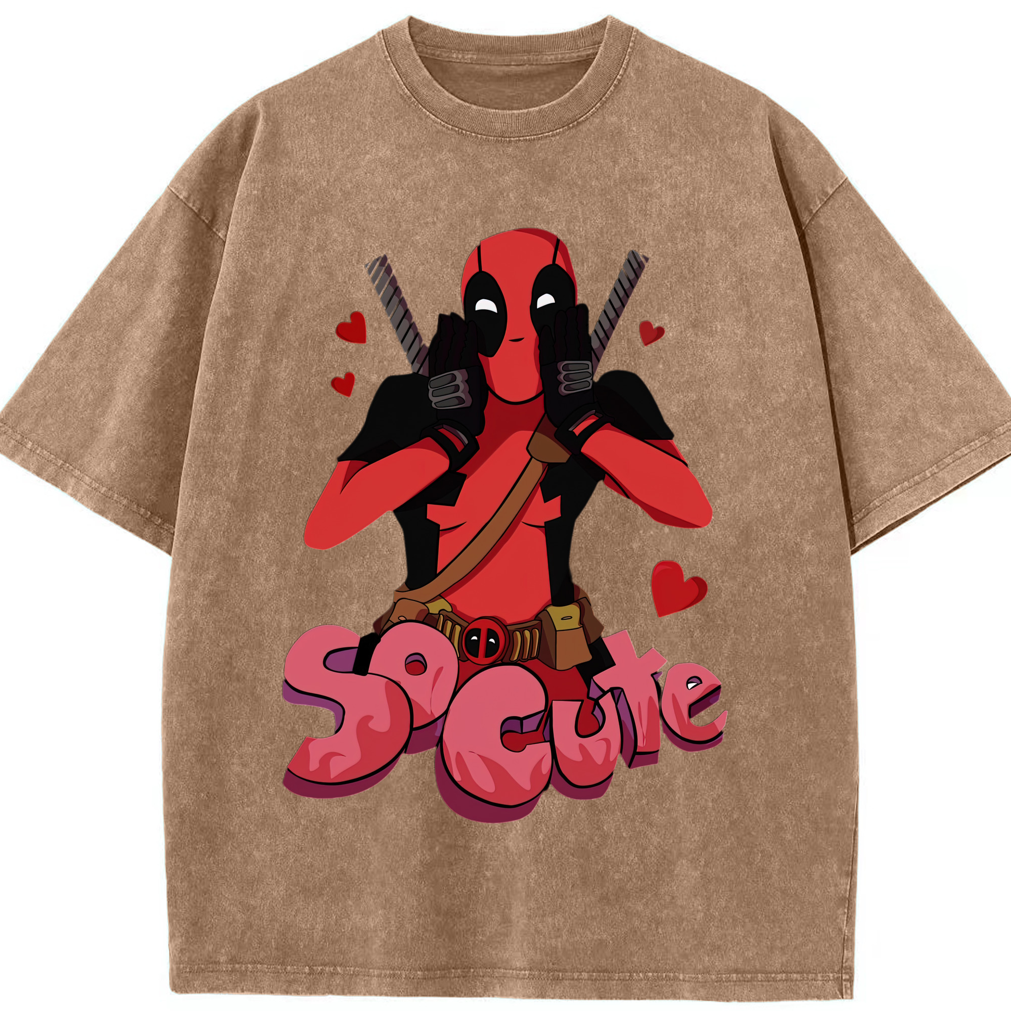 （画像用） Deadpool デッドプール 綿100% ヴィンテージ風 半袖Tシャツ（フロントプリント）