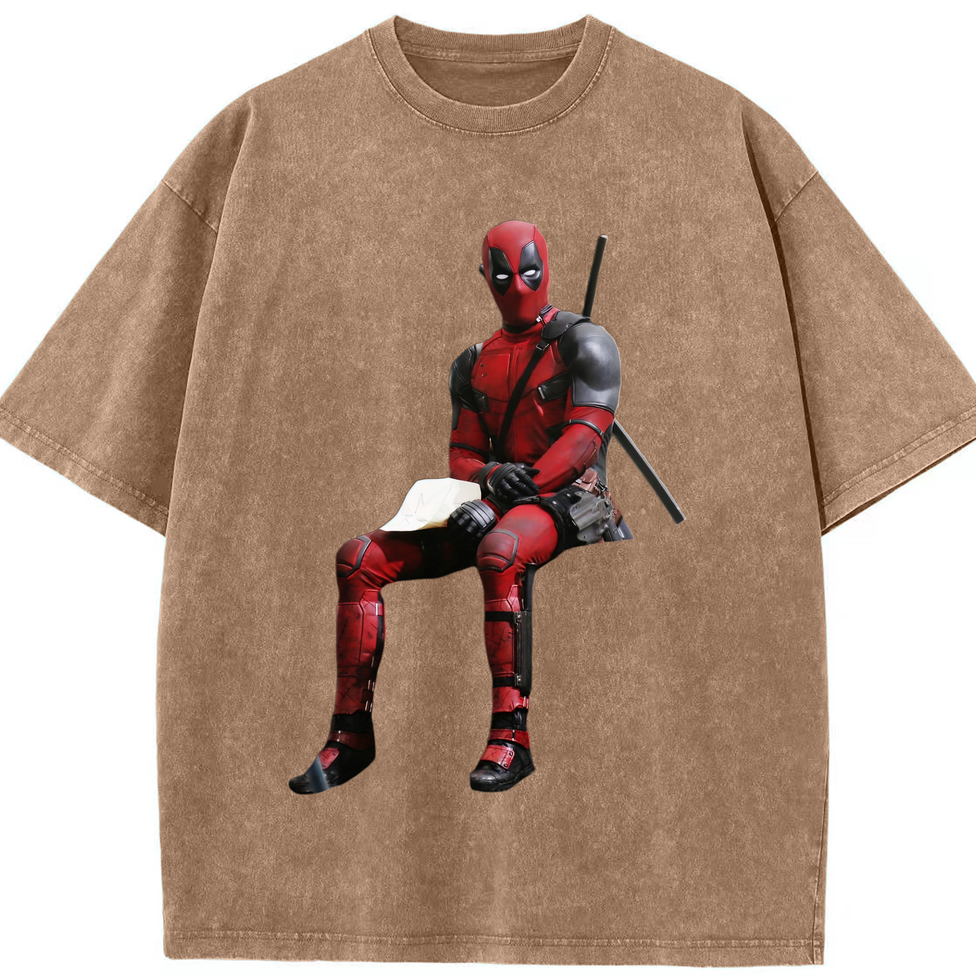 （画像用） Deadpool デッドプール 綿100% ヴィンテージ風 半袖Tシャツ（フロントプリント）