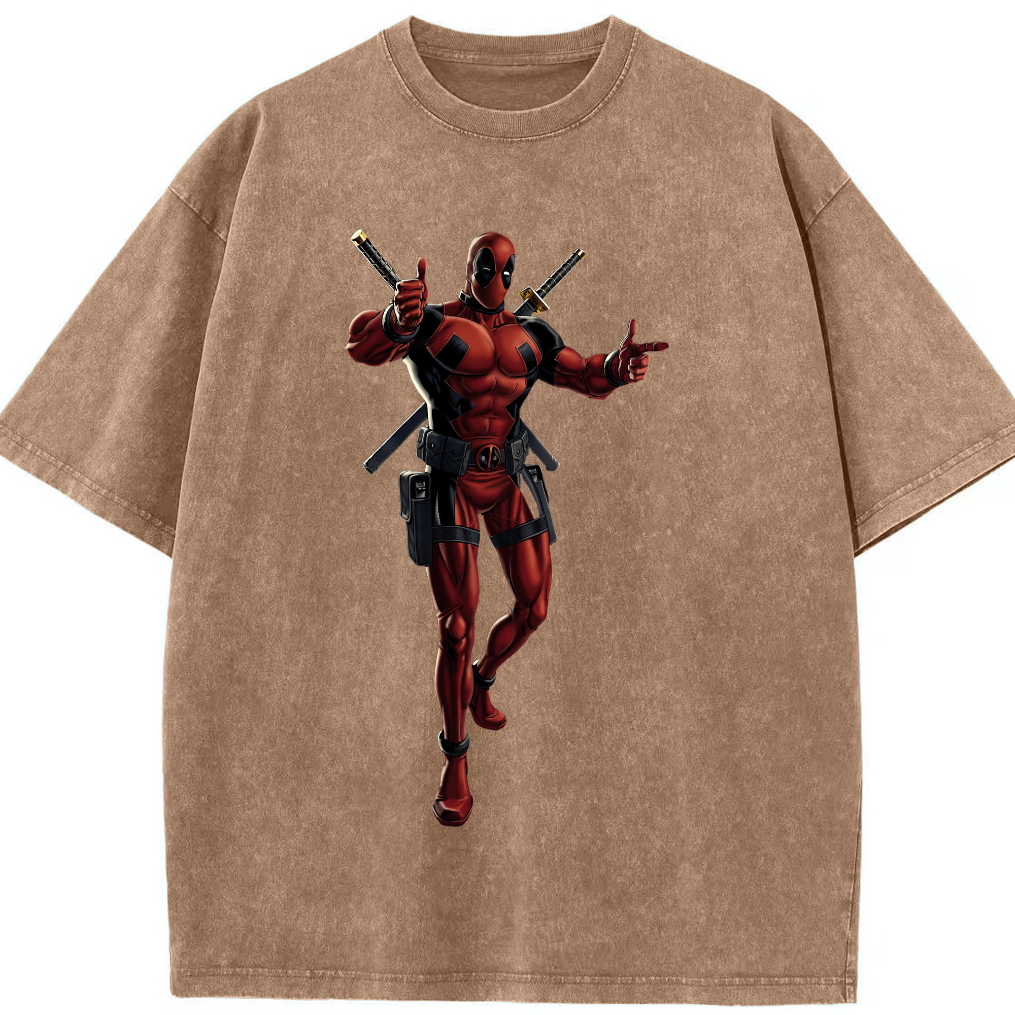 （画像用） Deadpool デッドプール 綿100% ヴィンテージ風 半袖Tシャツ（フロントプリント）