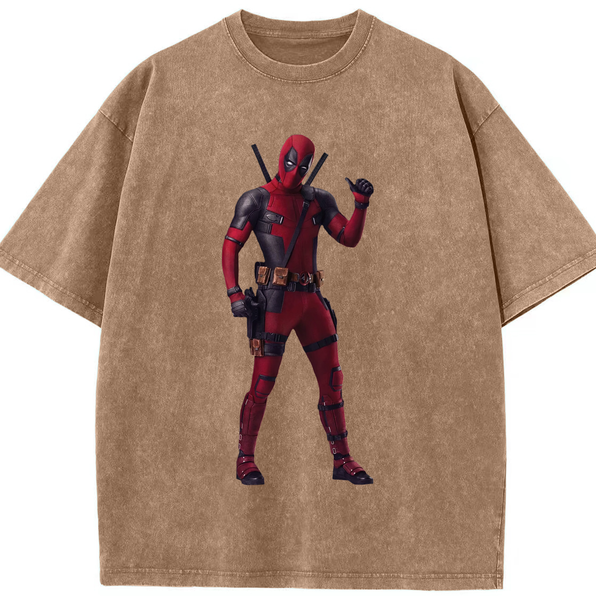 （画像用） Deadpool デッドプール 綿100% ヴィンテージ風 半袖Tシャツ（フロントプリント）