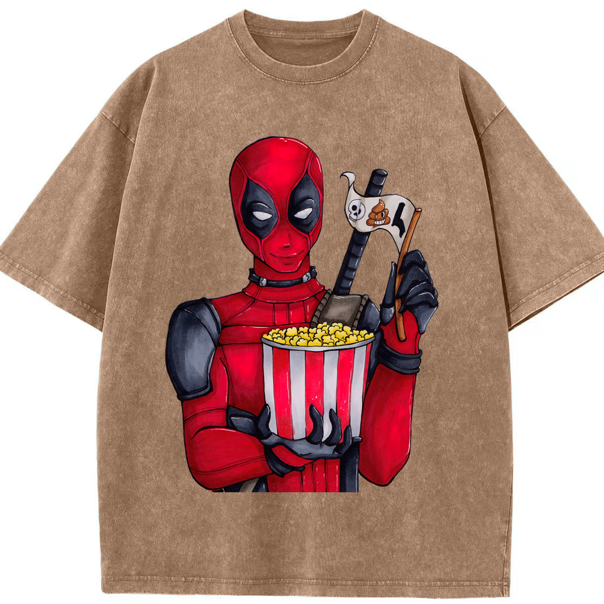 （画像用） Deadpool デッドプール 綿100% ヴィンテージ風 半袖Tシャツ（フロントプリント）