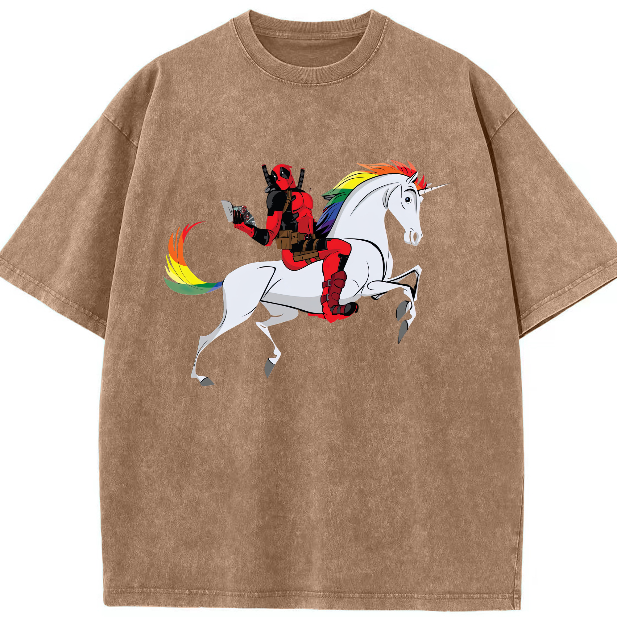 （画像用） Deadpool デッドプール 綿100% ヴィンテージ風 半袖Tシャツ（フロントプリント）