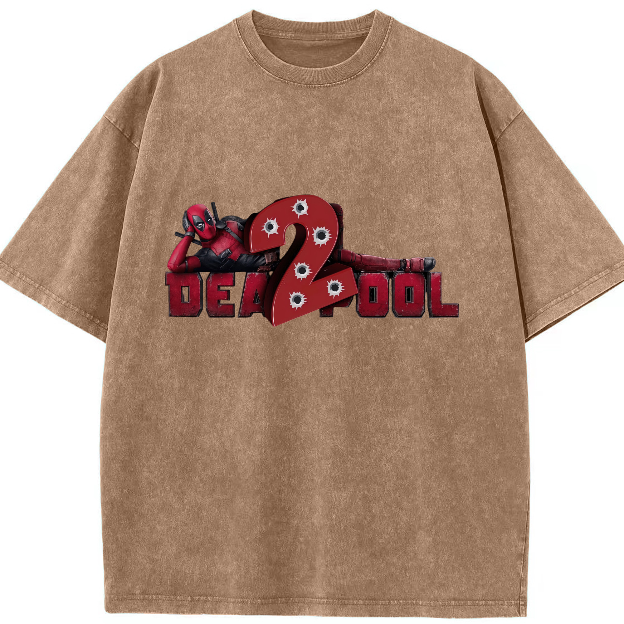 （画像用） Deadpool デッドプール 綿100% ヴィンテージ風 半袖Tシャツ（フロントプリント）