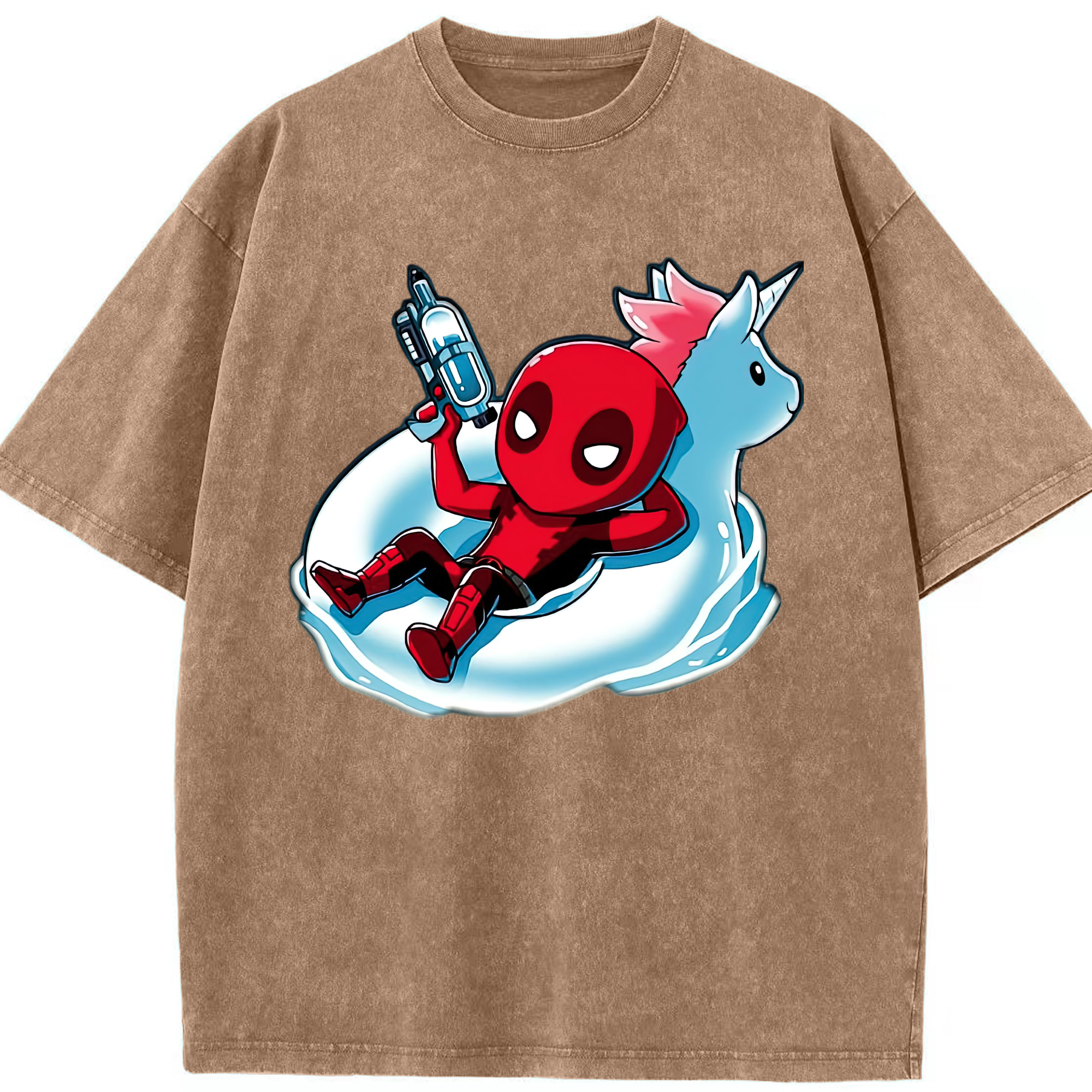 （画像用） Deadpool デッドプール 綿100% ヴィンテージ風 半袖Tシャツ（フロントプリント）