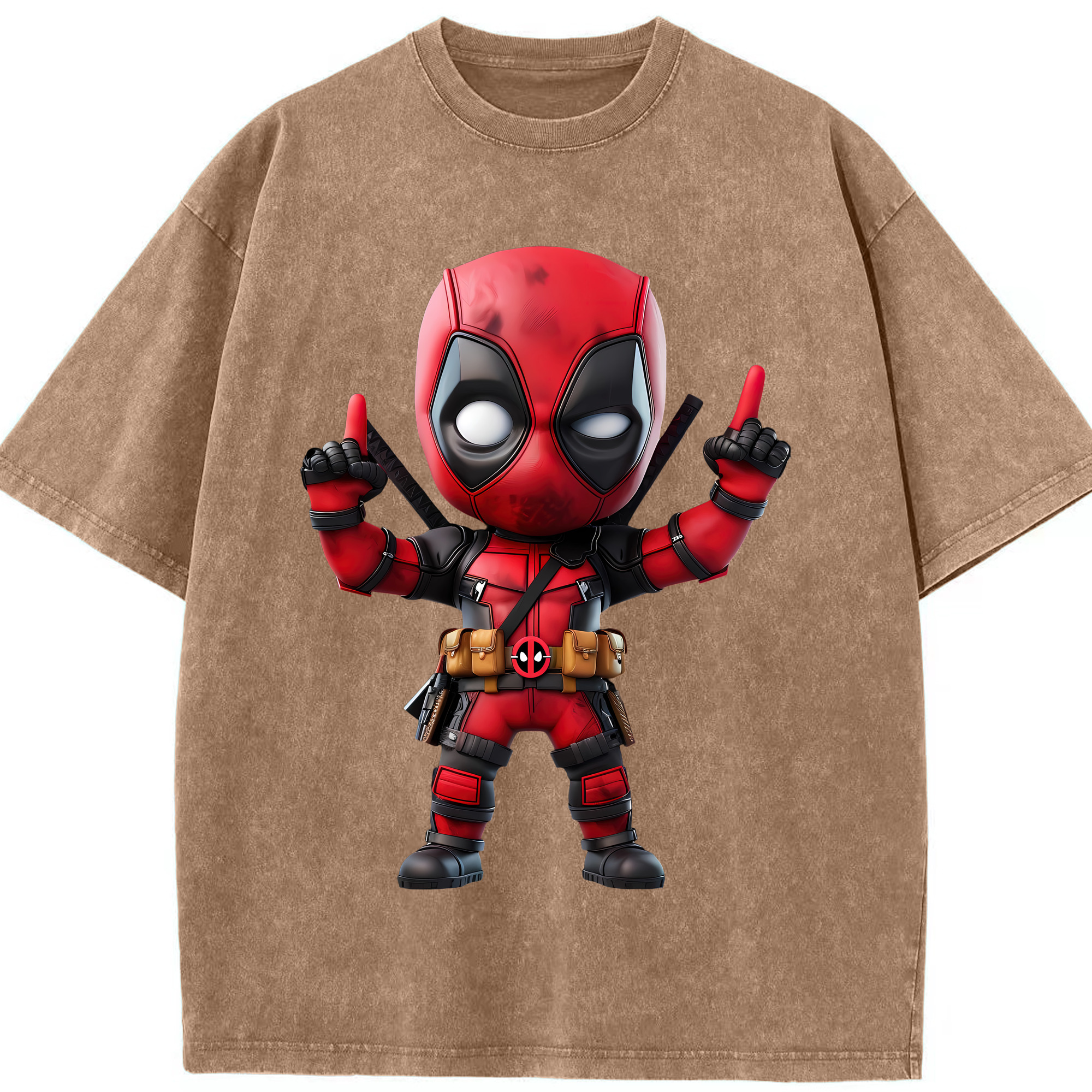 （画像用） Deadpool デッドプール 綿100% ヴィンテージ風 半袖Tシャツ（フロントプリント）