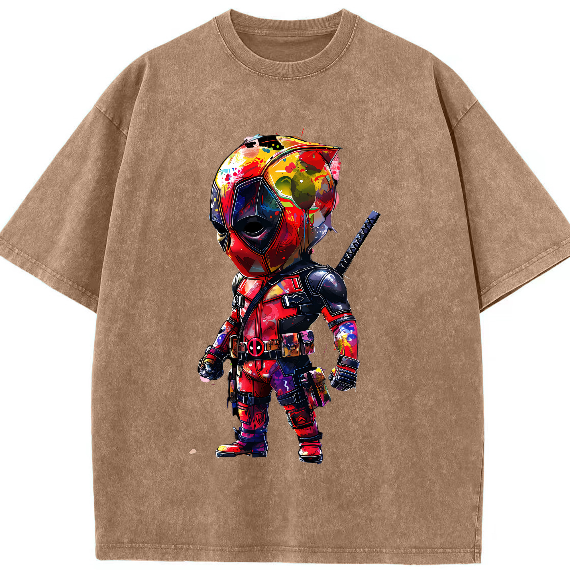 （画像用） Deadpool デッドプール 綿100% ヴィンテージ風 半袖Tシャツ（フロントプリント）